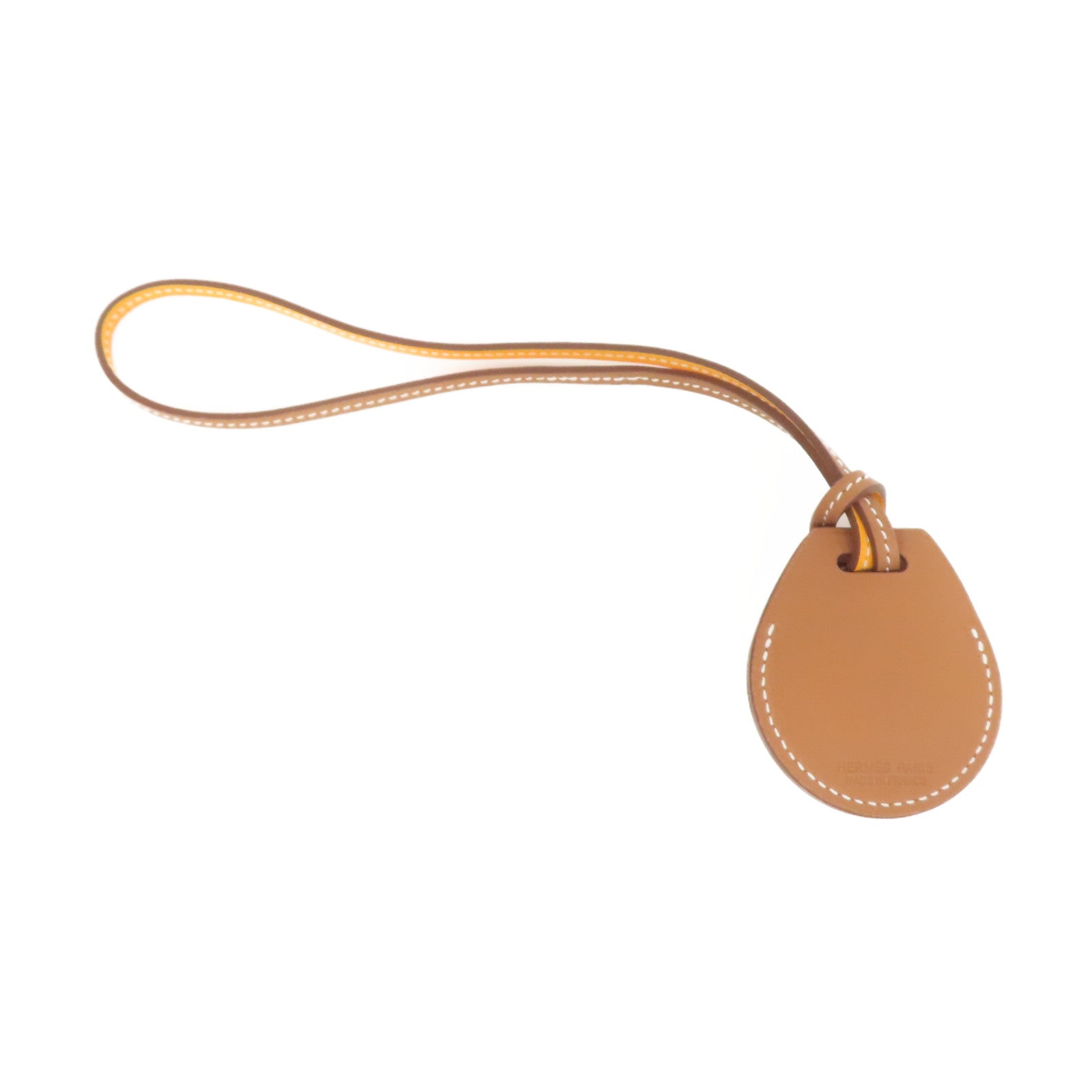HERMES Veau Swift皮革Apple Air Tag Bicolor Bag Charm保護套金色/經典駝色