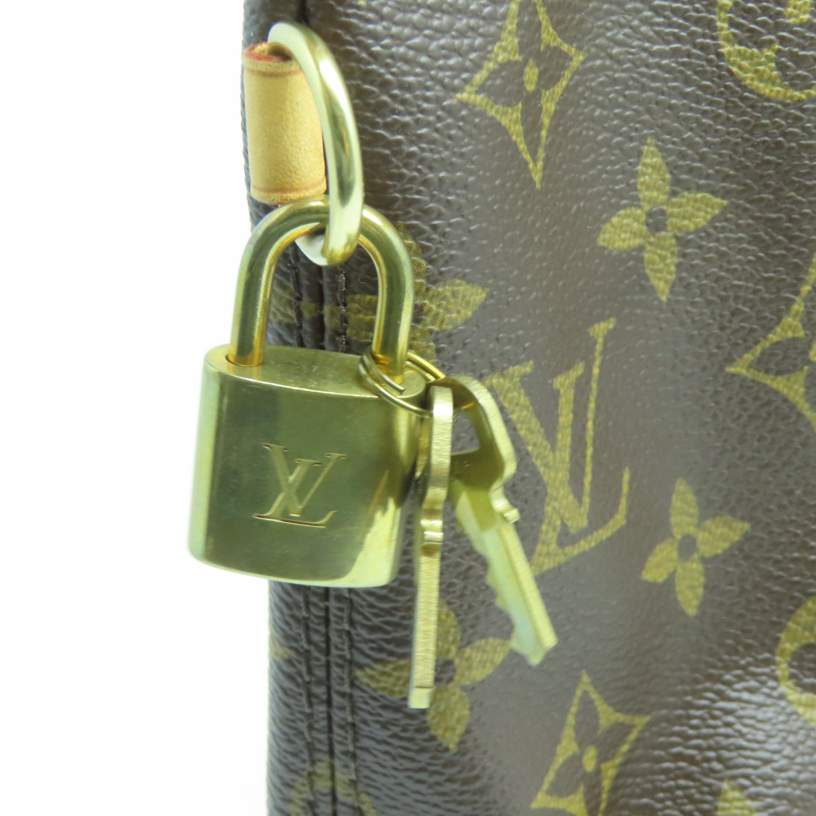 LOUIS VUITTON Monogram Lockit Horizontal金扣肩背袋啡色