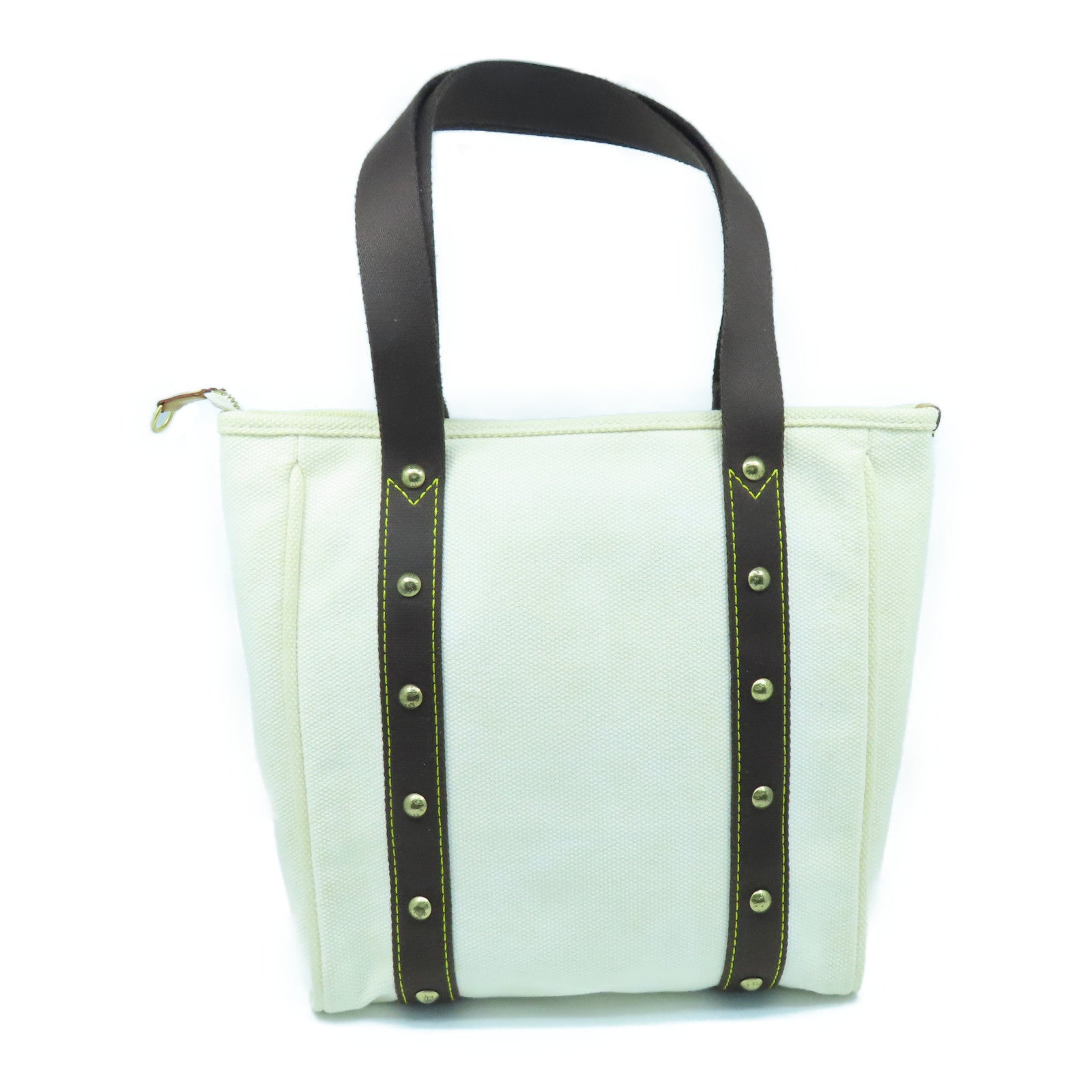 LOUIS VUITTON Antigua Cabas MM金扣手挽袋白色啡色