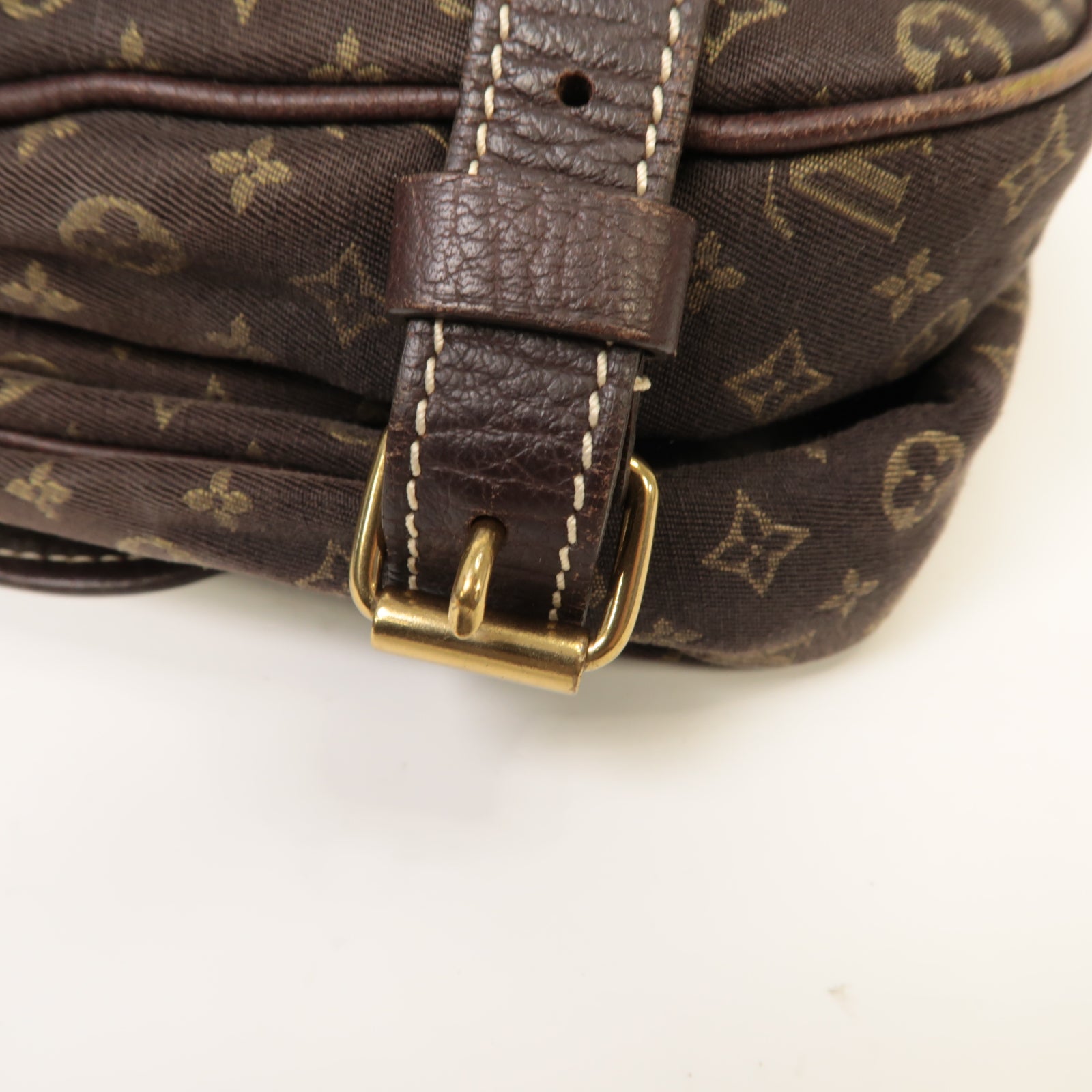 LOUIS VUITTON Monogram Mini Lin Saumur 30金扣肩背袋啡色