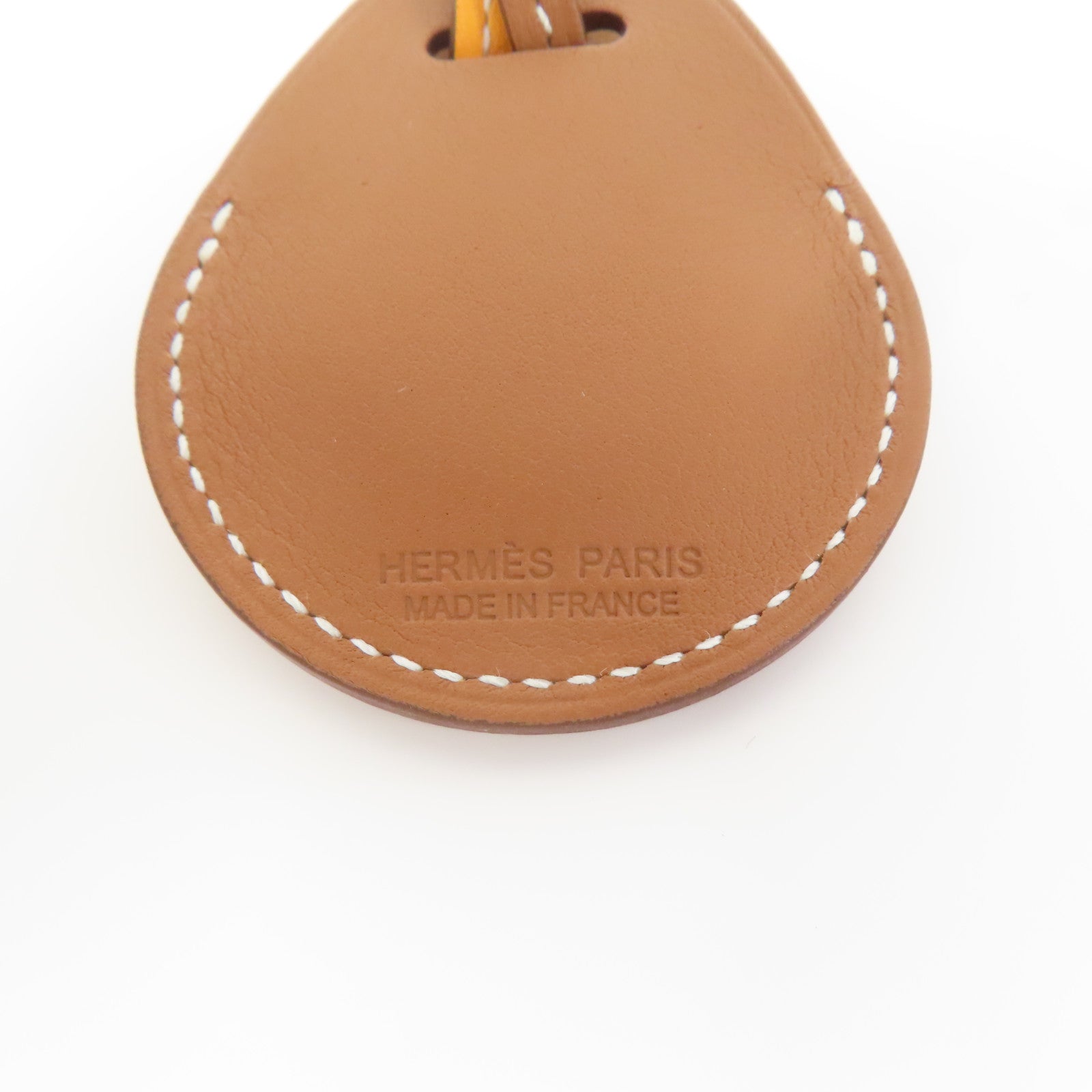 HERMES Veau Swift皮革Apple Air Tag Bicolor Bag Charm保護套金色/經典駝色