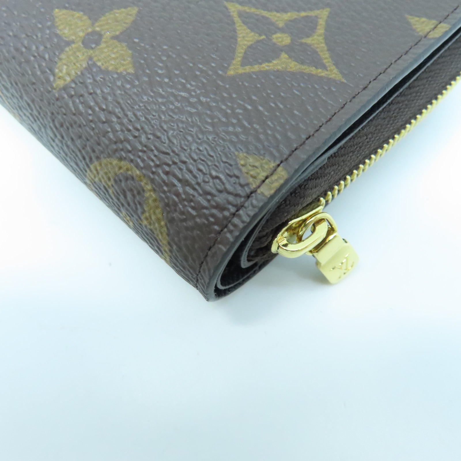 LOUIS VUITTON Monogram Lou Wallet gold buckle wallet brown