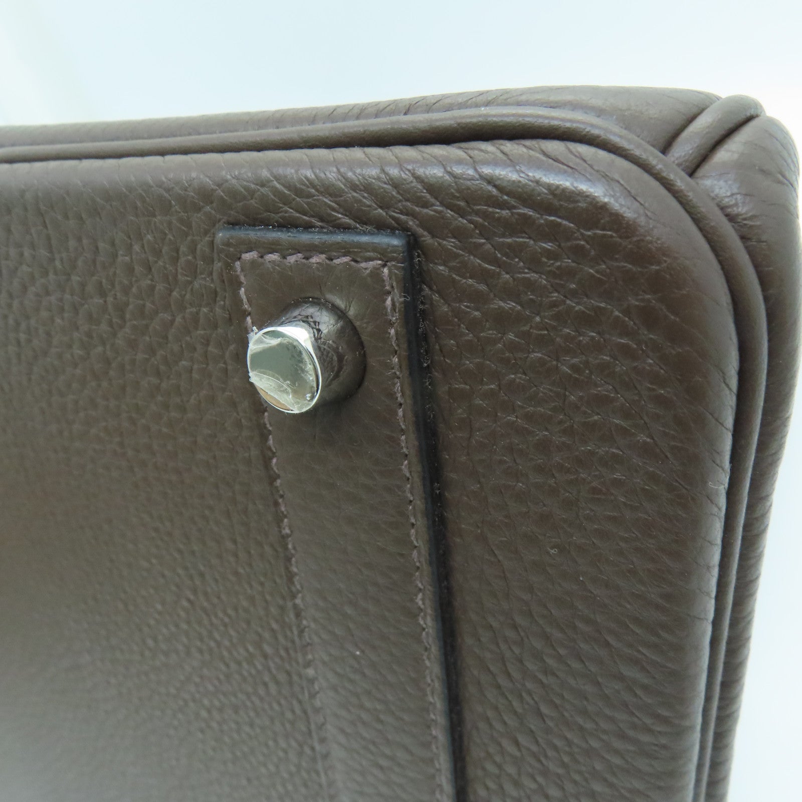 HERMES Togo皮革Birkin 40銀扣手挽袋Chocolate/啡色