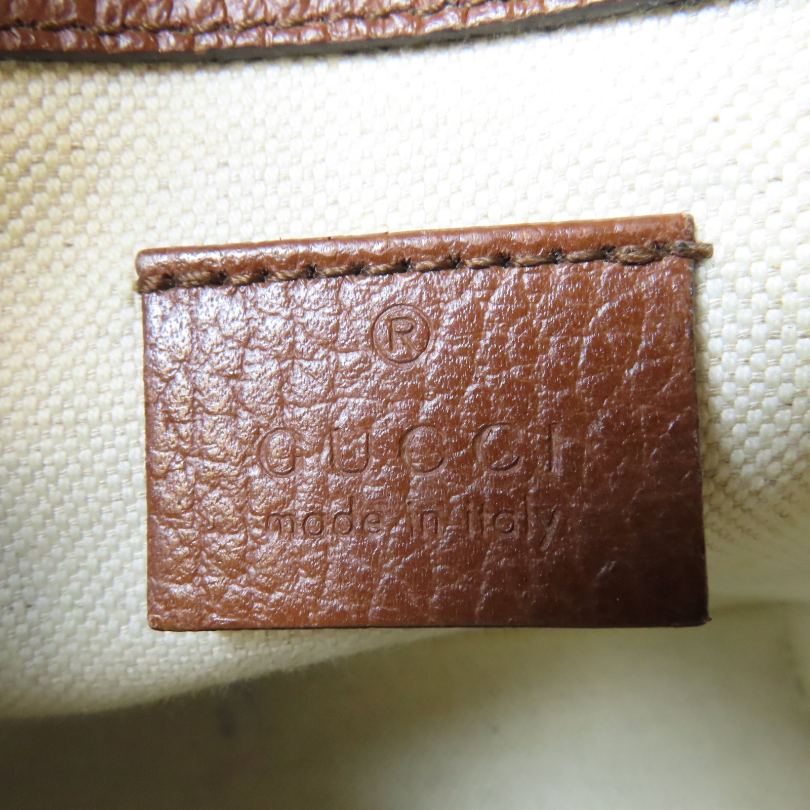 GUCCI 牛皮皮革Horsebit 1955金扣肩背袋啡色/藍色