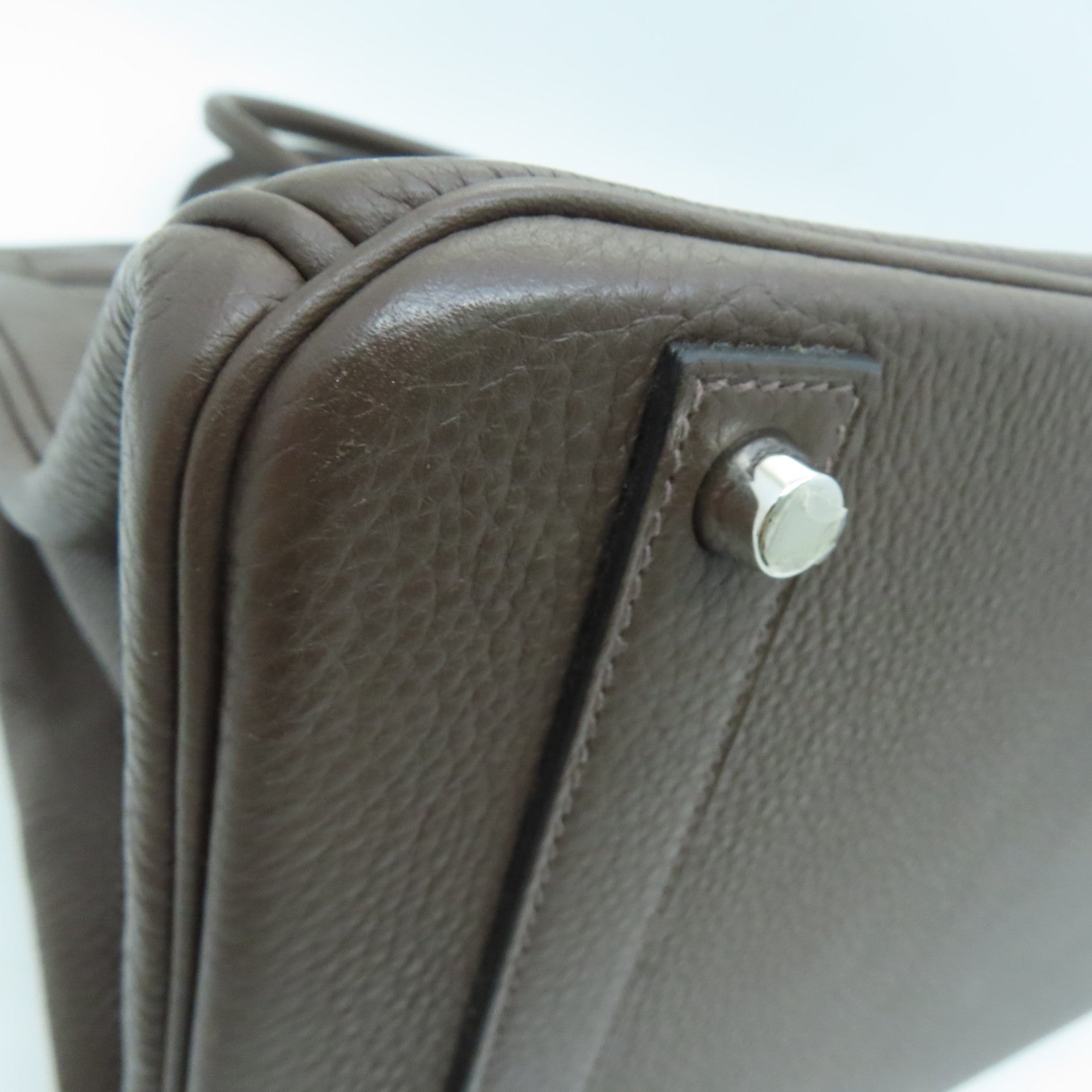 HERMES Togo皮革Birkin 40銀扣手挽袋Chocolate/啡色