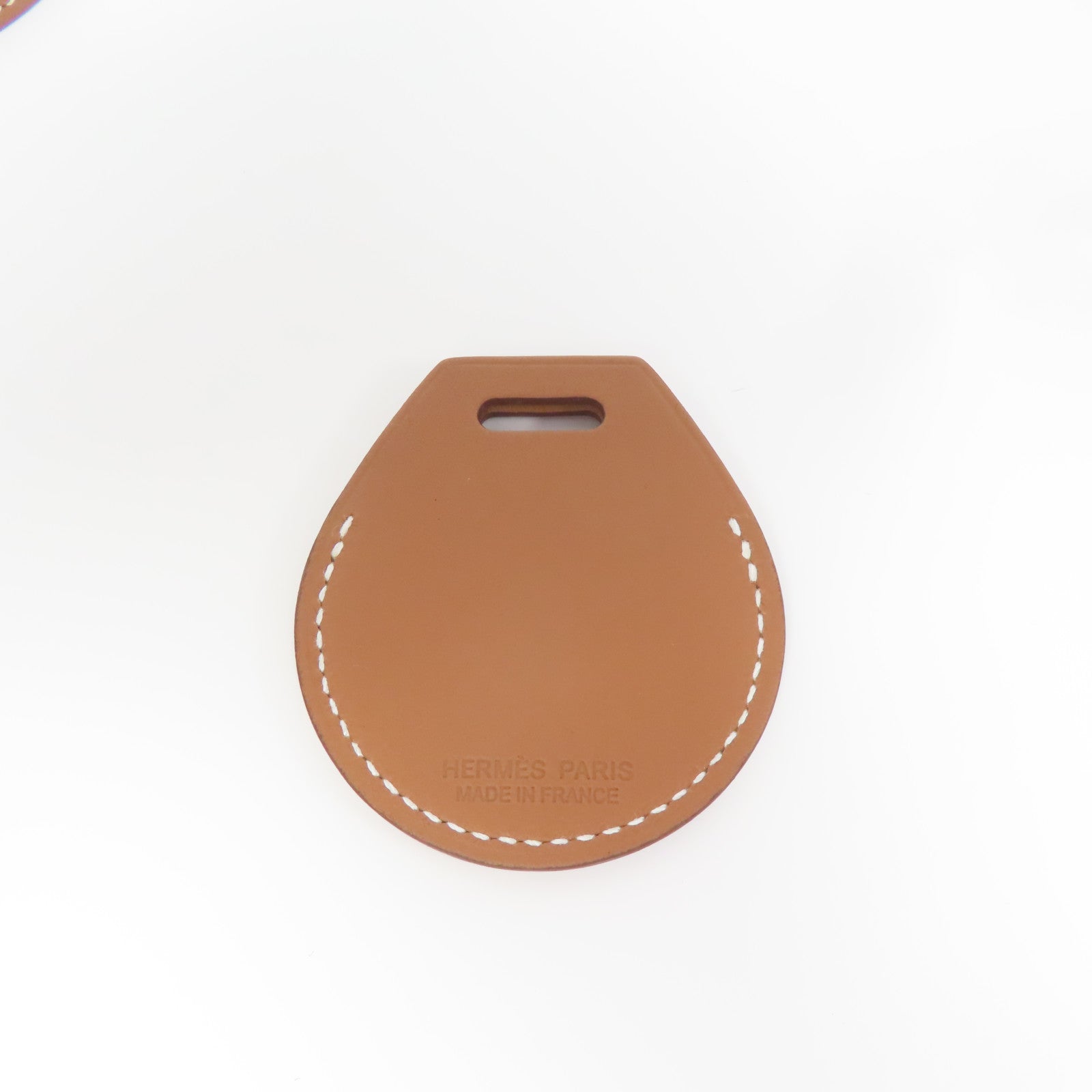 HERMES Veau Swift皮革Apple Air Tag Bicolor Bag Charm保護套金色/經典駝色