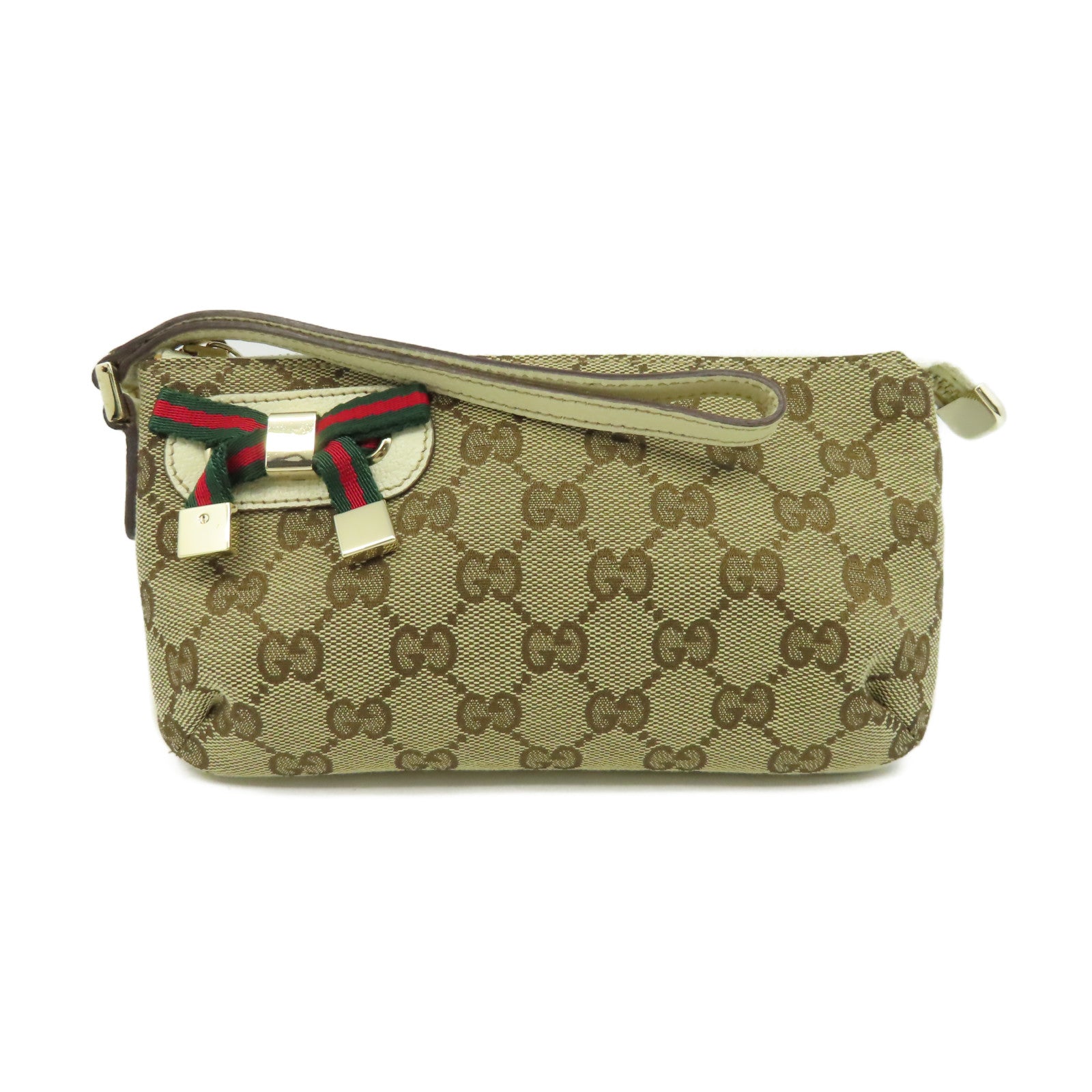 GUCCI 【激減優惠】GG帆布Pouch手拿包啡色/米白色