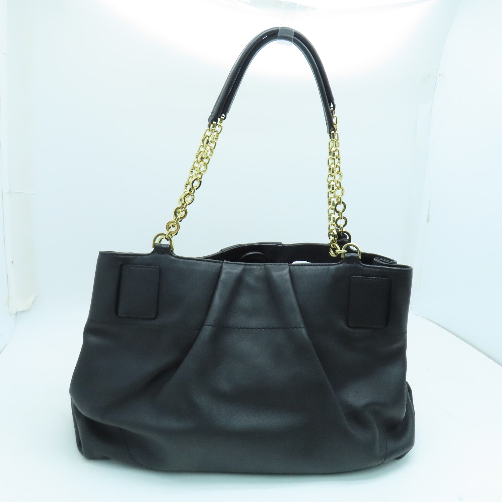Salvatore Ferragamo 牛皮皮革Shoulder Bag金扣肩背袋黑色