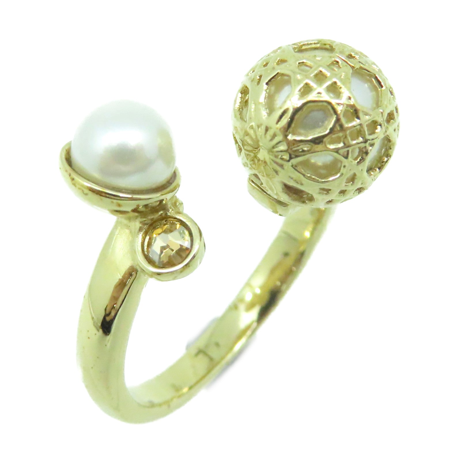 Dior 金属/仿珍珠Ring戒指US#7.25