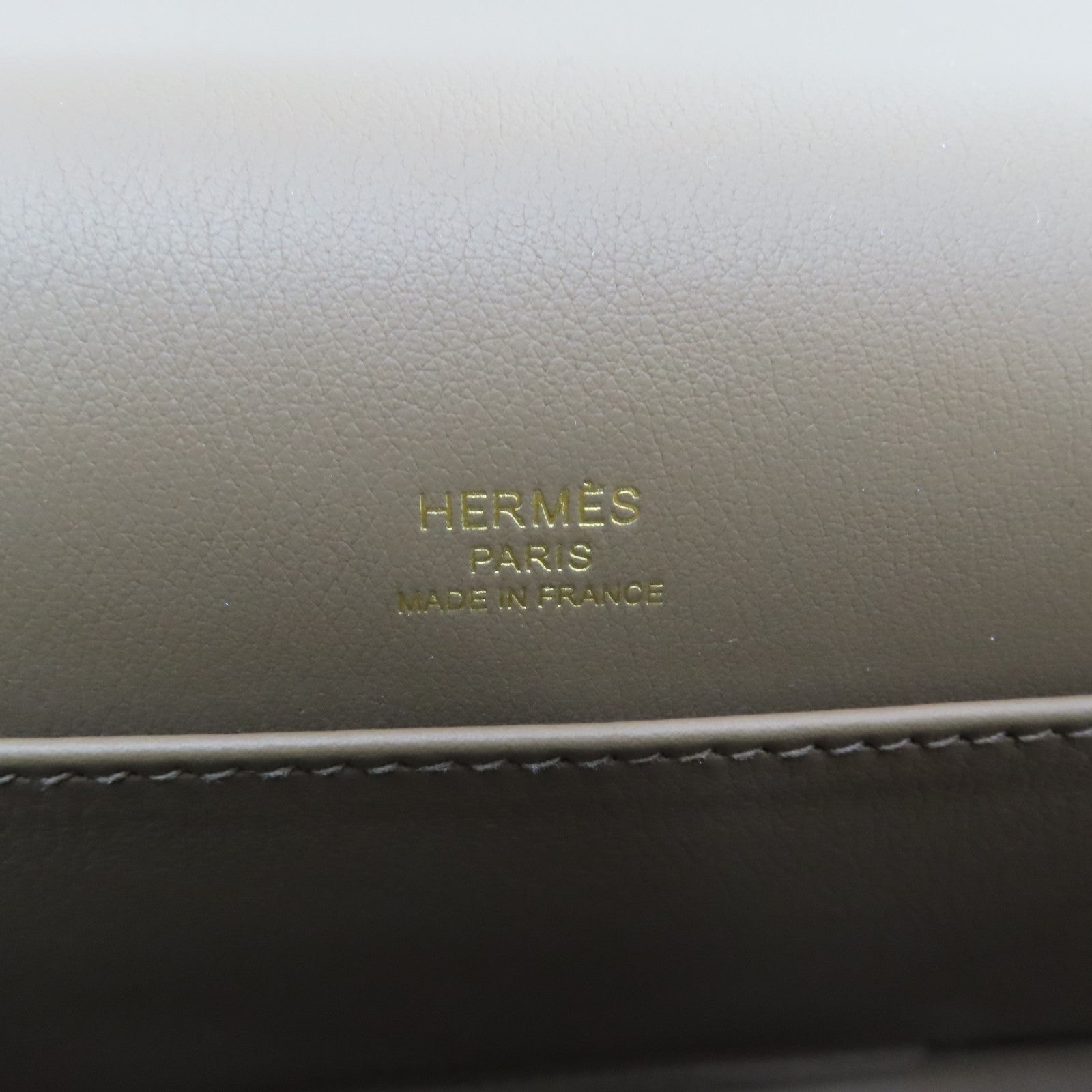 HERMES Chevre皮革Geta金扣肩背袋大象灰