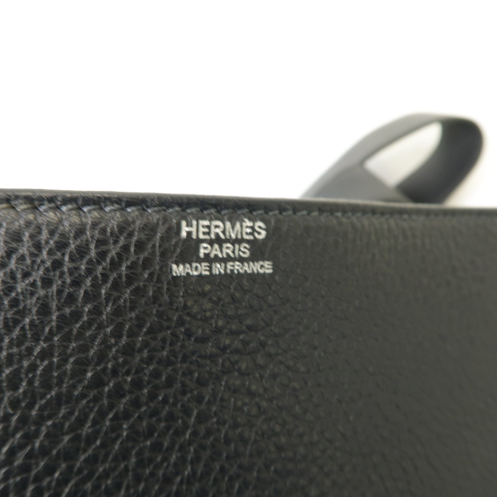 HERMES Clemence皮革Steve 27銀扣肩背袋深藍色