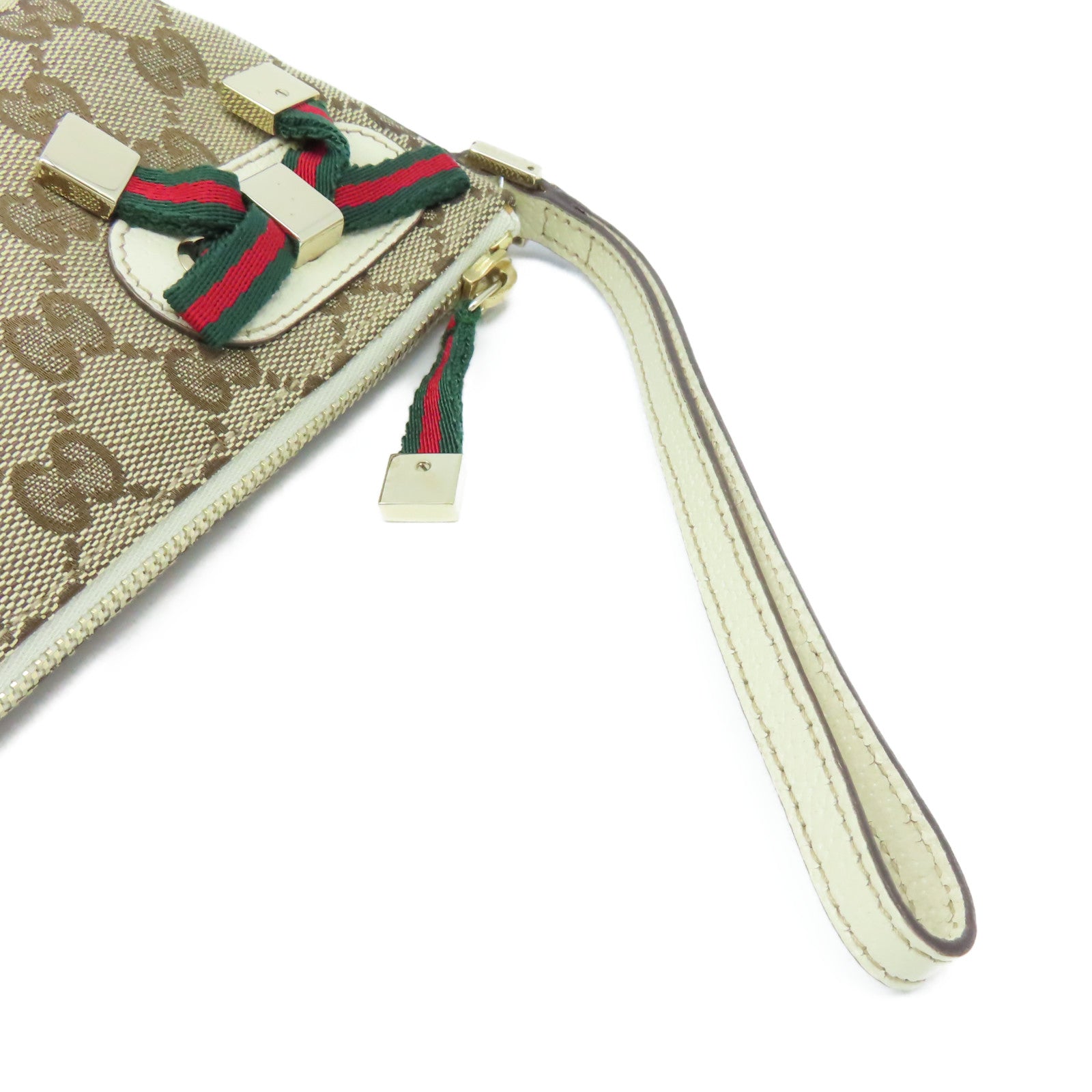GUCCI 【激減優惠】GG帆布Pouch手拿包啡色/米白色