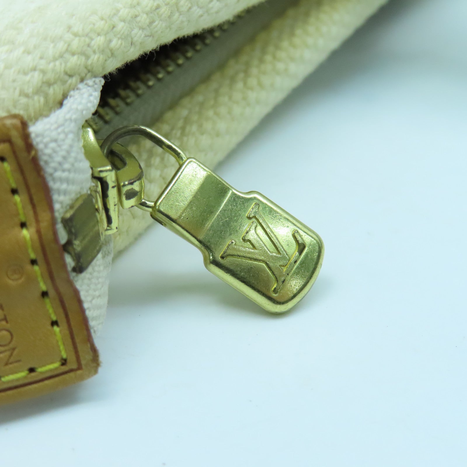 LOUIS VUITTON Antigua Cabas MM金扣手挽袋白色啡色