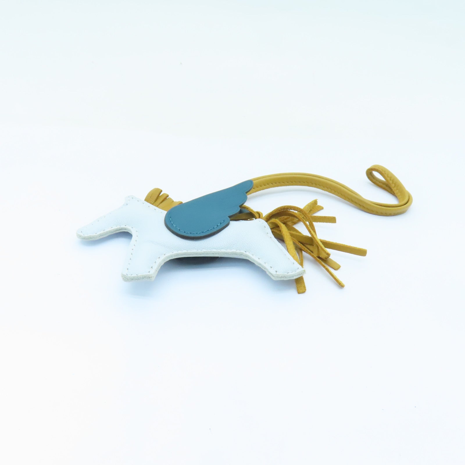 HERMES Swift皮革Pegase Rodeo PM掛飾Bleu Brume淺藍色/綠色