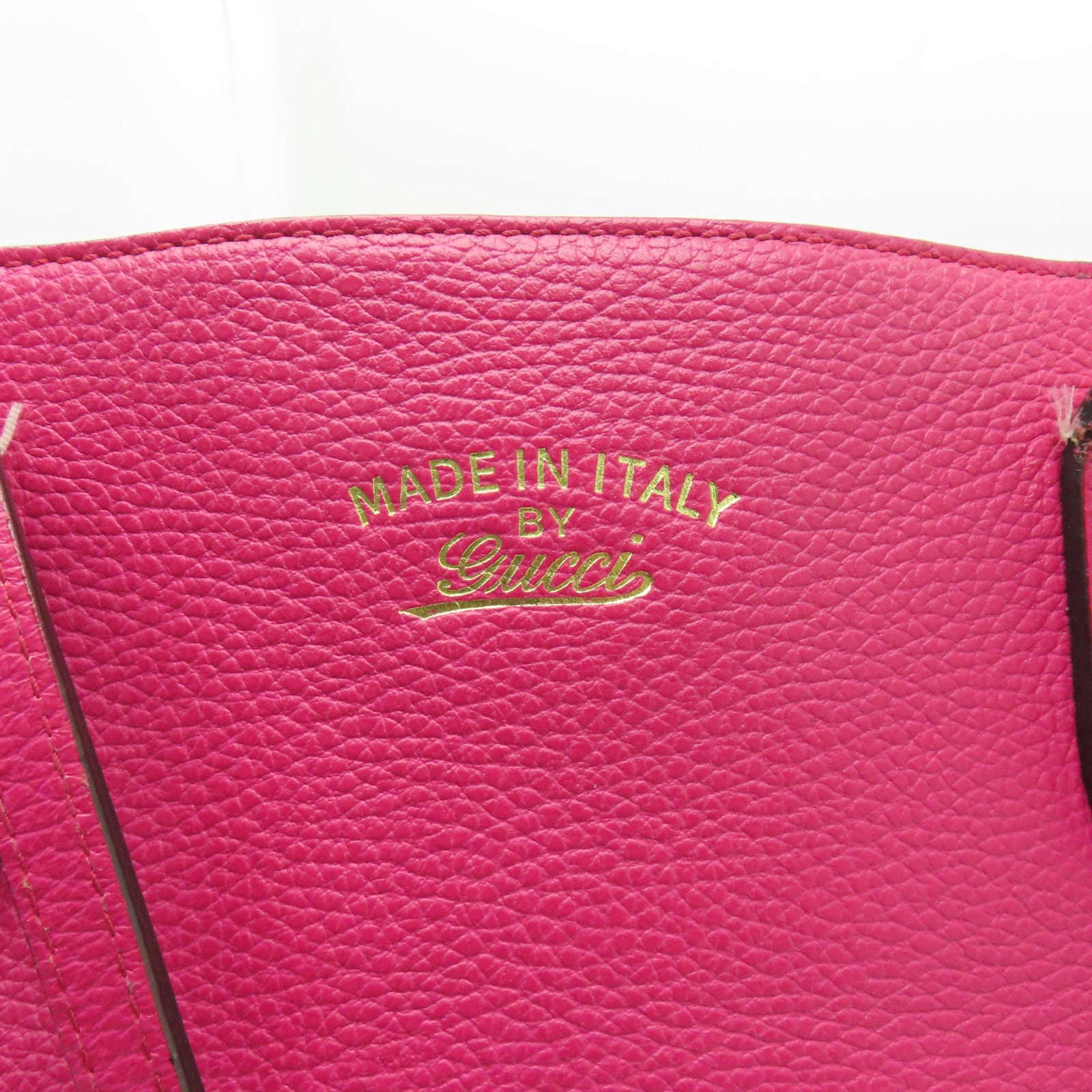 GUCCI 牛皮皮革Tote Bag金扣肩背袋桃紅色