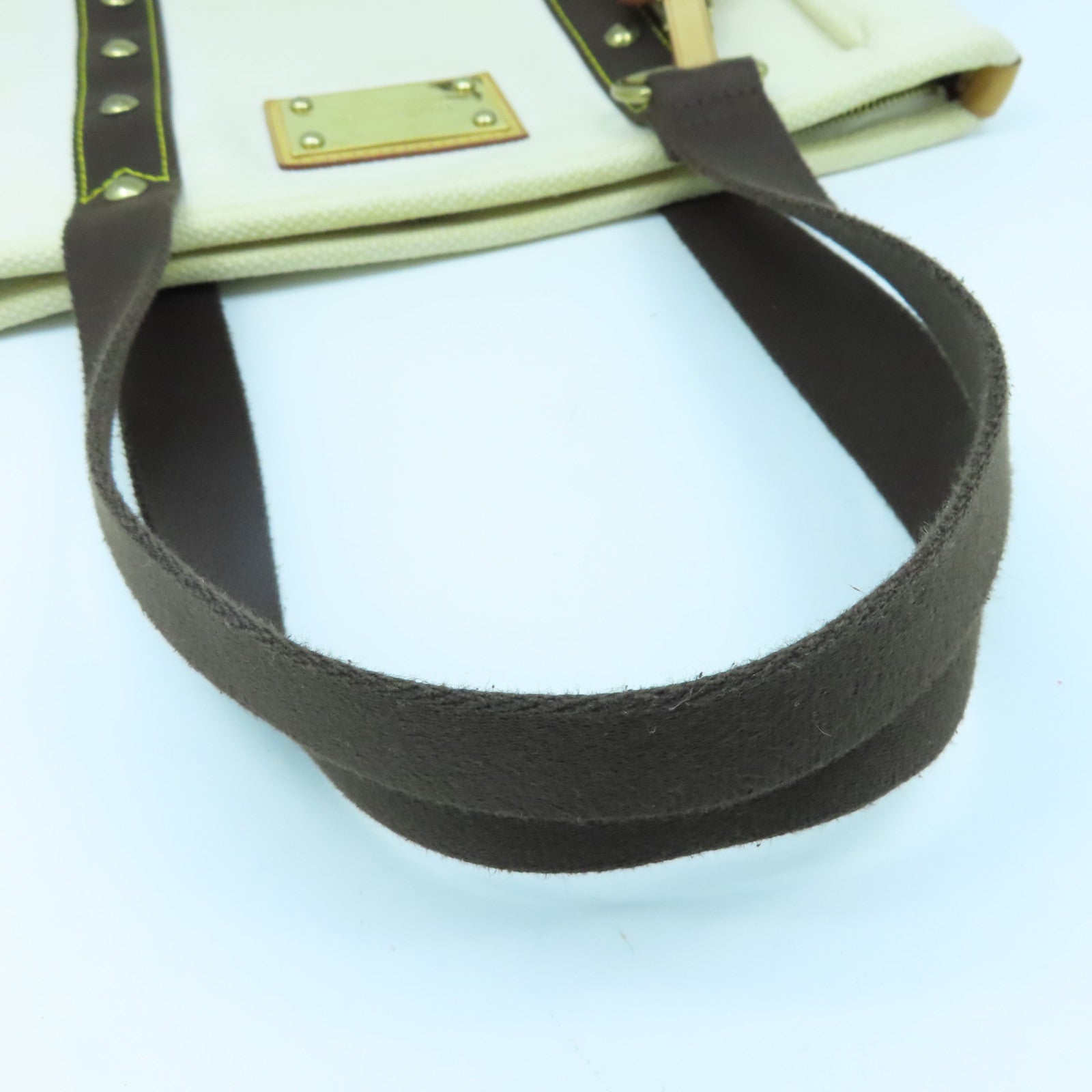 LOUIS VUITTON Antigua Cabas MM金扣手挽袋白色啡色
