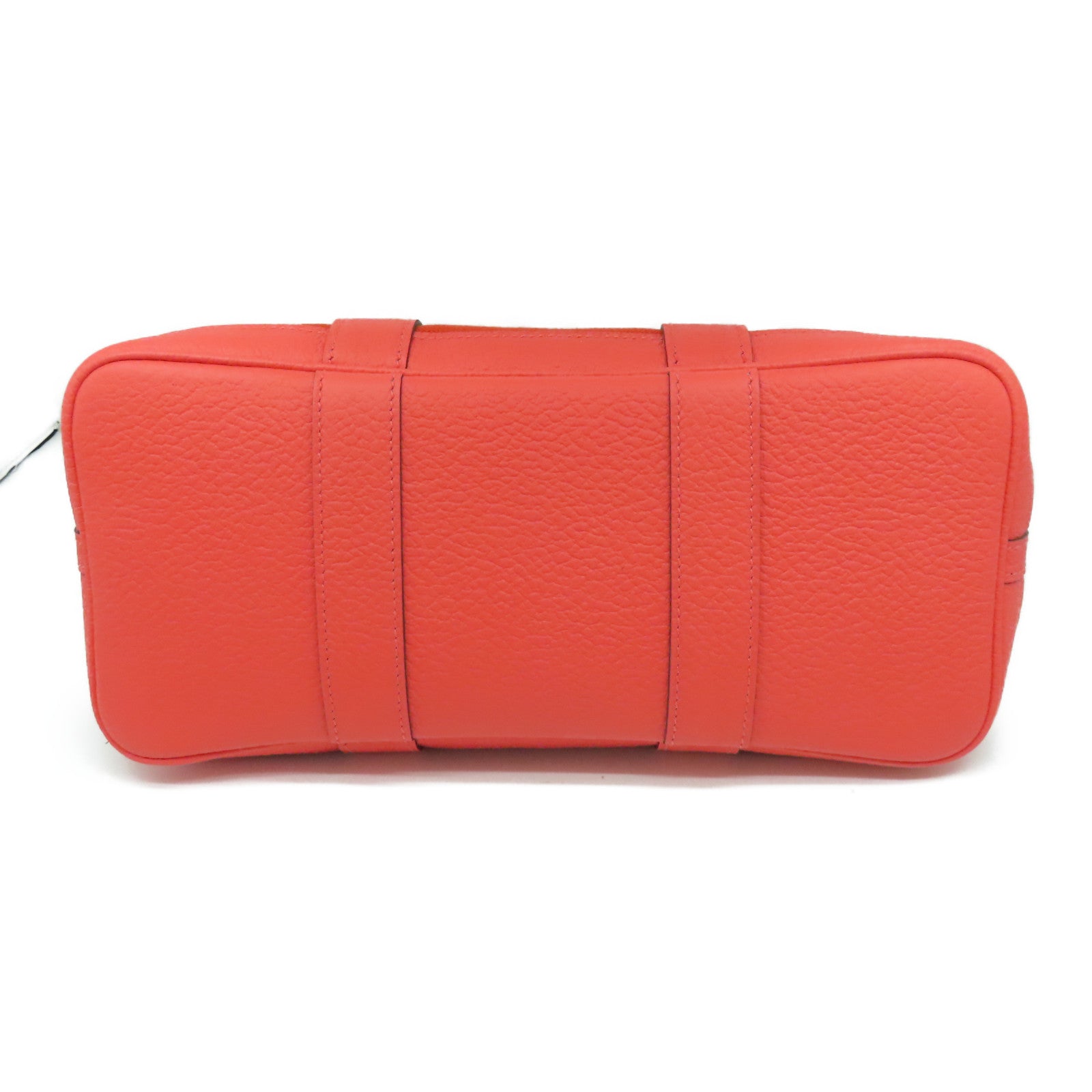 HERMES 帆布Garden Party TPM银扣手挽袋红色
