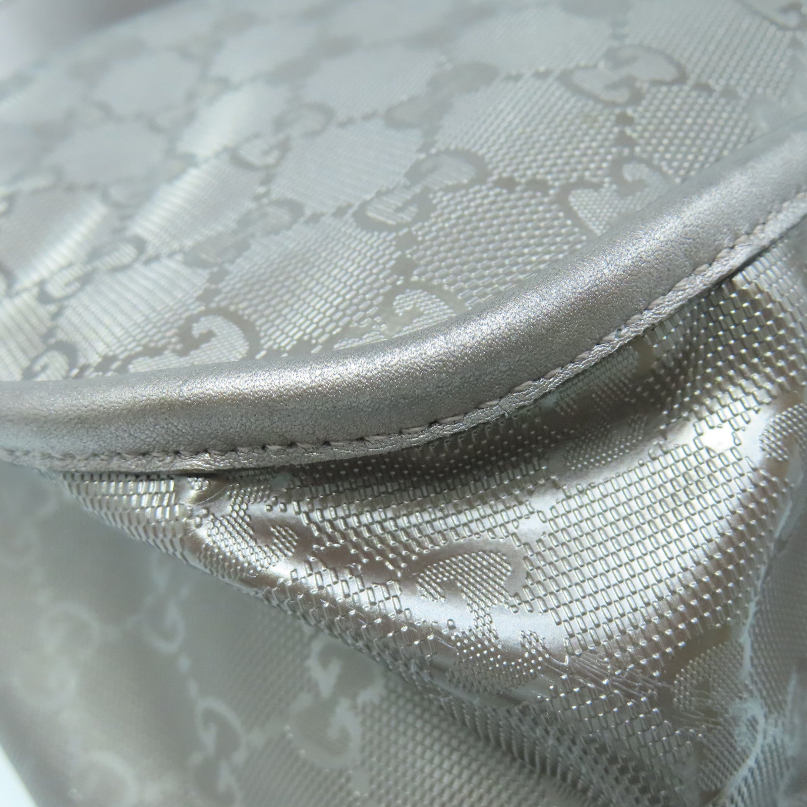 GUCCI coated canvas Shoulder Bag silver buckle shoulder bag light brown