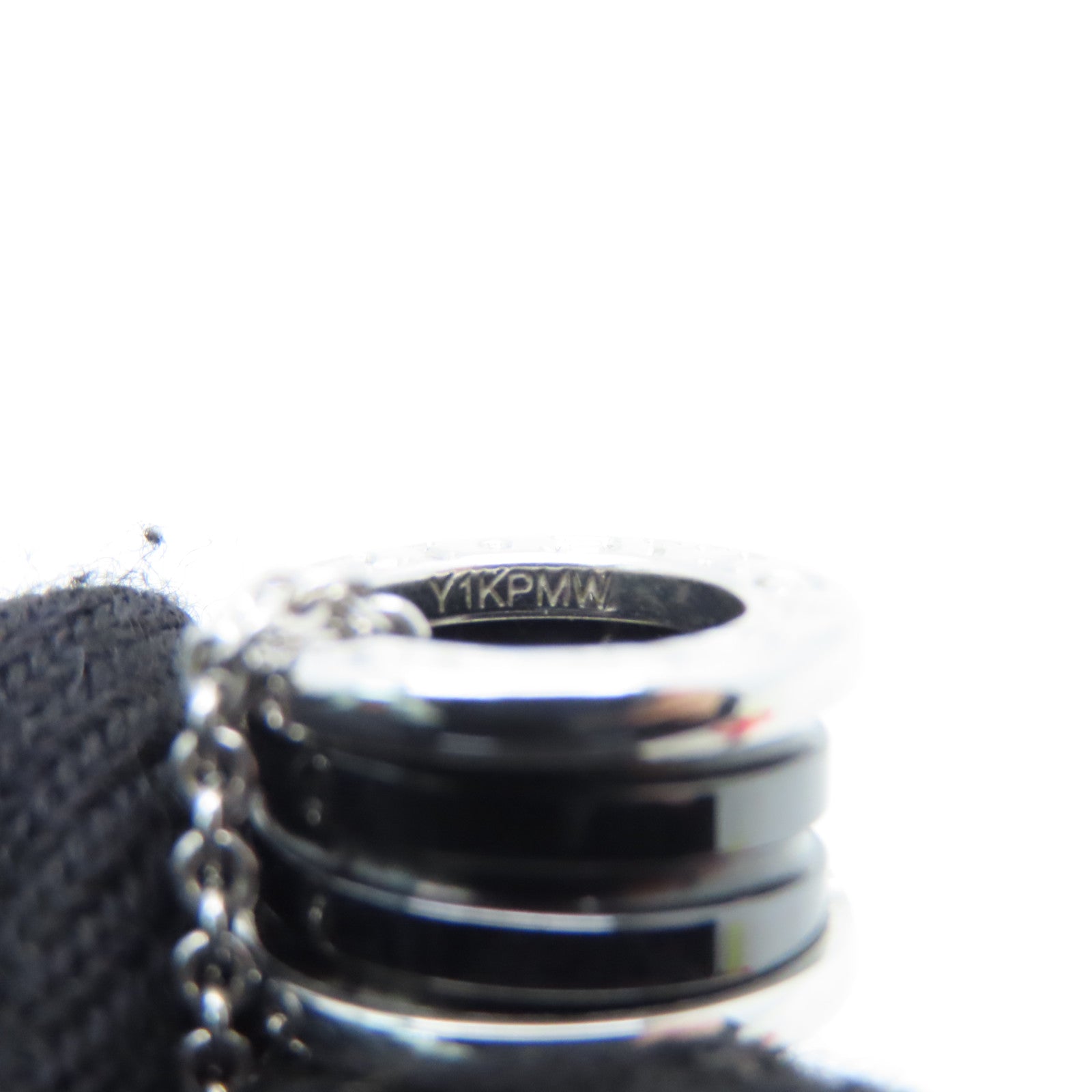 BVLGARI Ceramic B-Zero Necklace Silver Black
