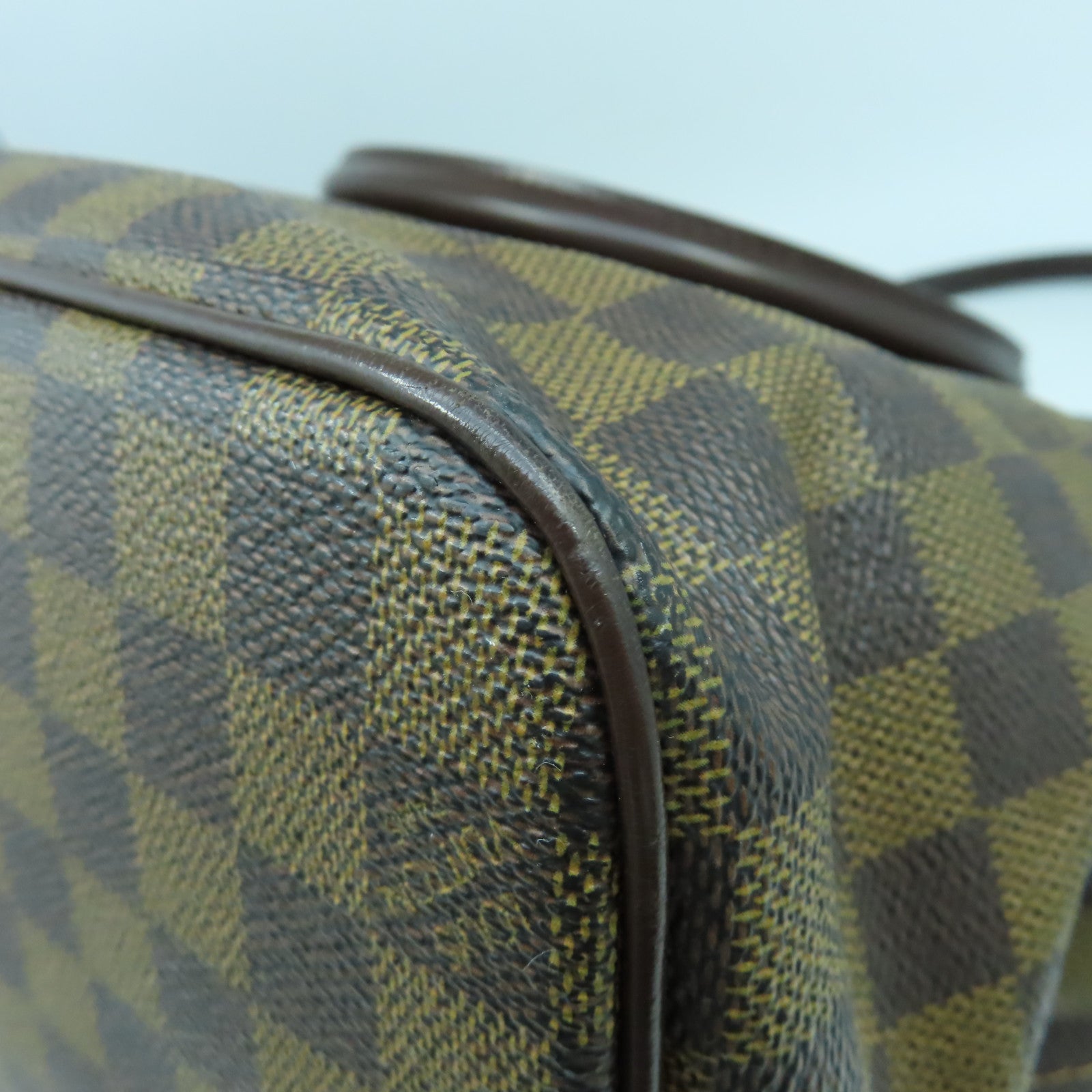LOUIS VUITTON Damier Ebene Saleya MM金扣手挽袋啡色