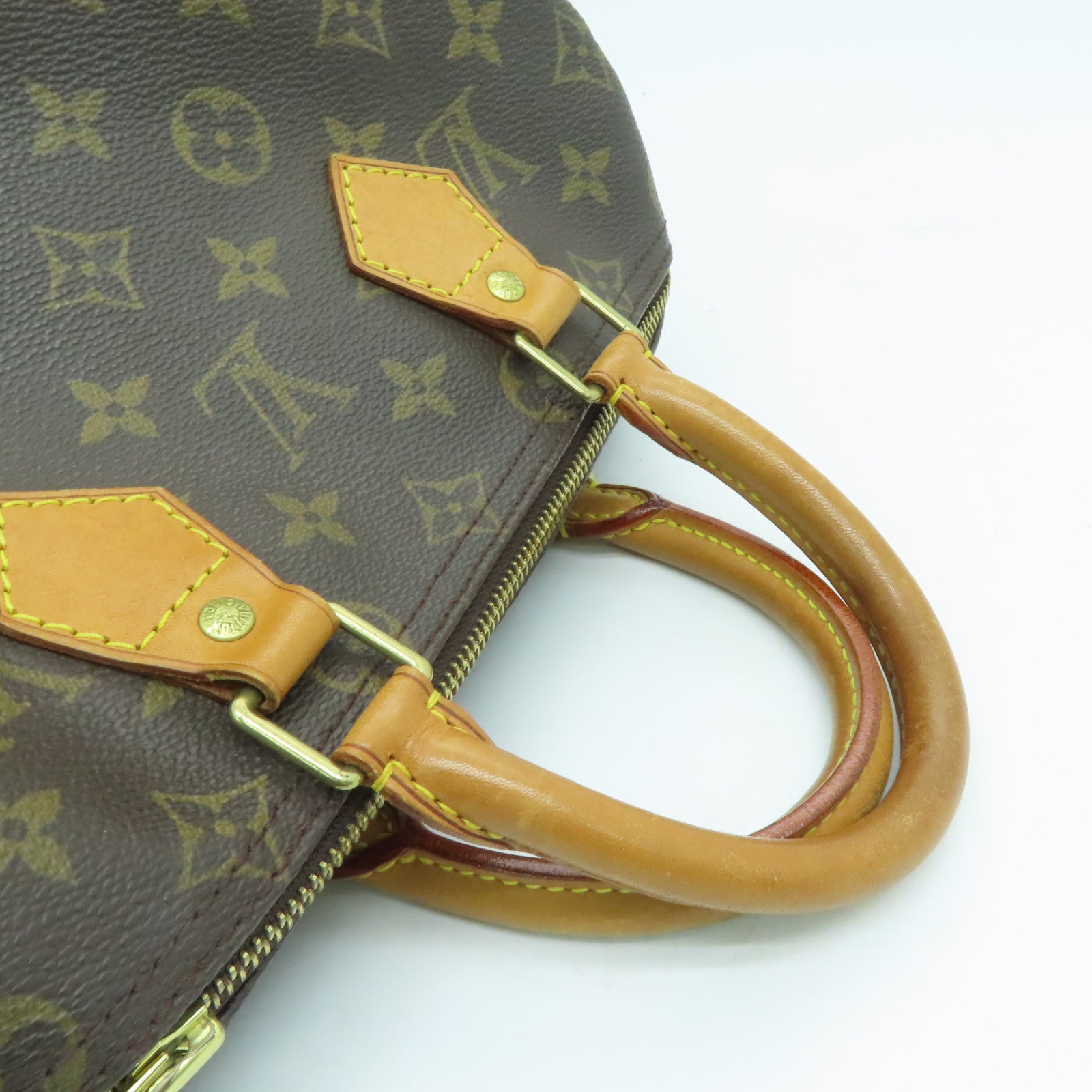 LOUIS VUITTON Monogram Speedy 25金扣手挽袋啡色