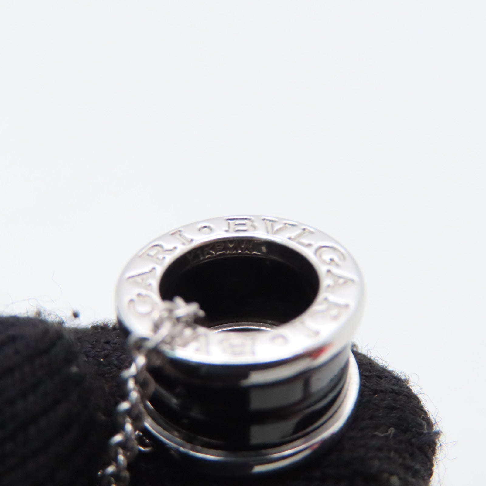 BVLGARI Ceramic B-Zero Necklace Silver Black