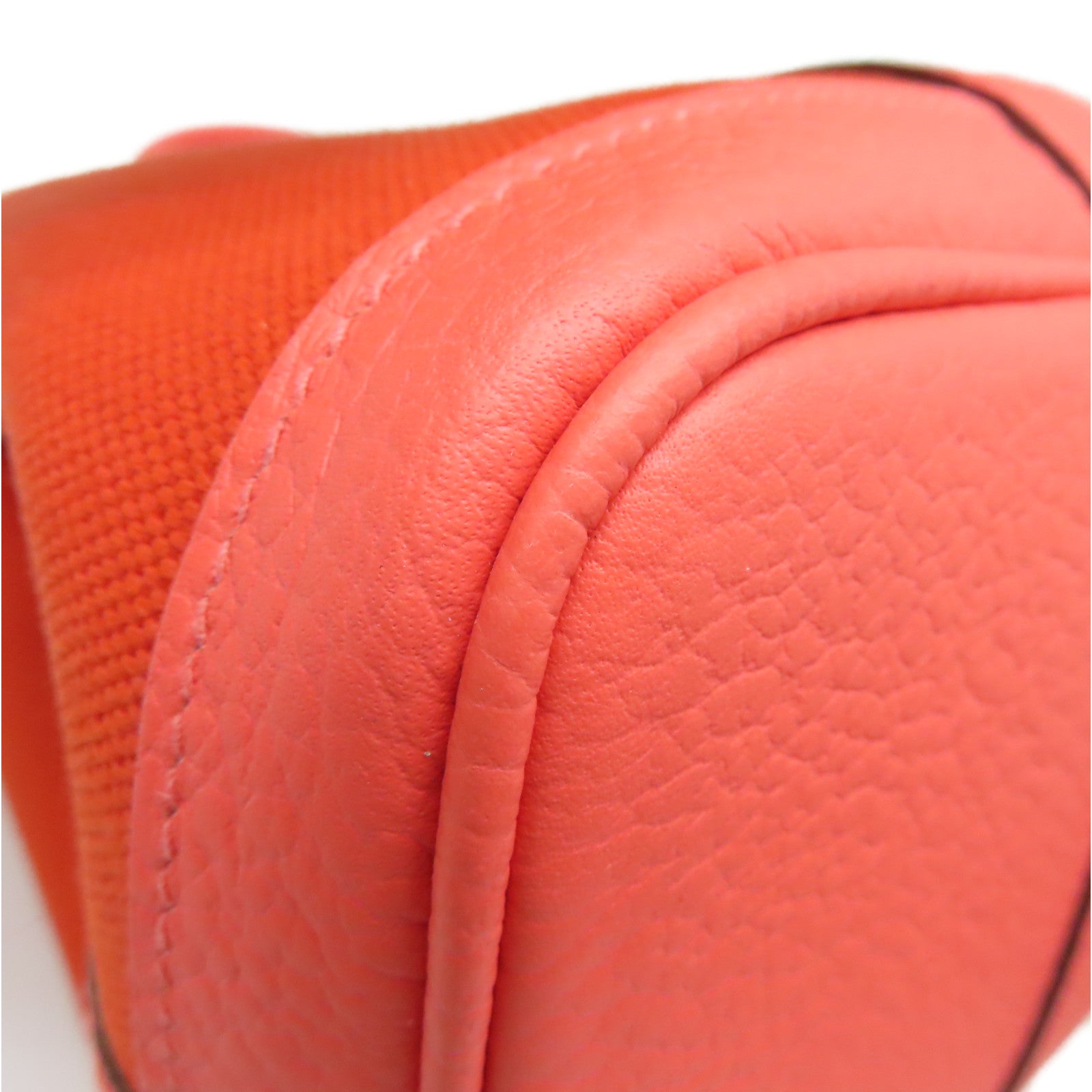HERMES 帆布Garden Party TPM银扣手挽袋红色