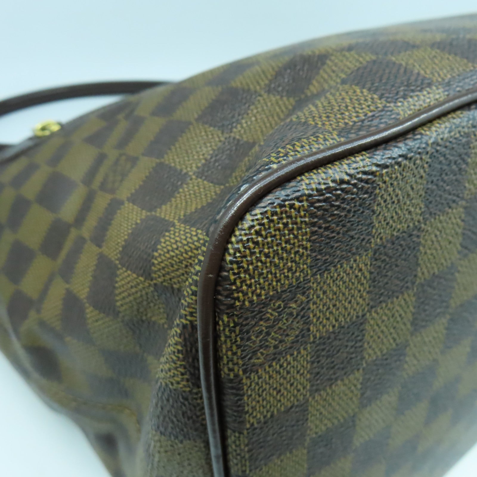 LOUIS VUITTON Damier Ebene Saleya MM金扣手挽袋啡色