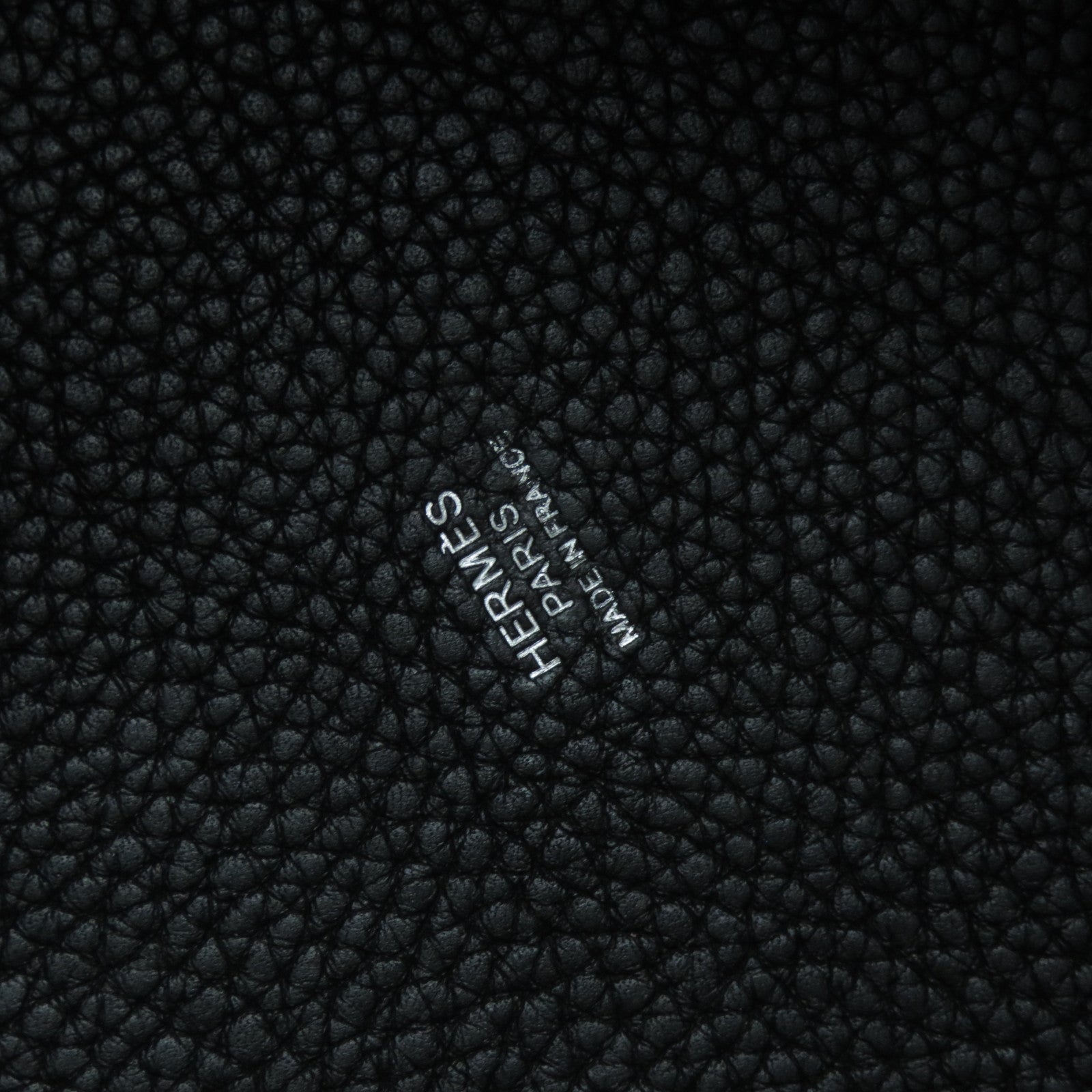 HERMES Clemence皮革Picotin MM銀扣手挽袋Noir黑色