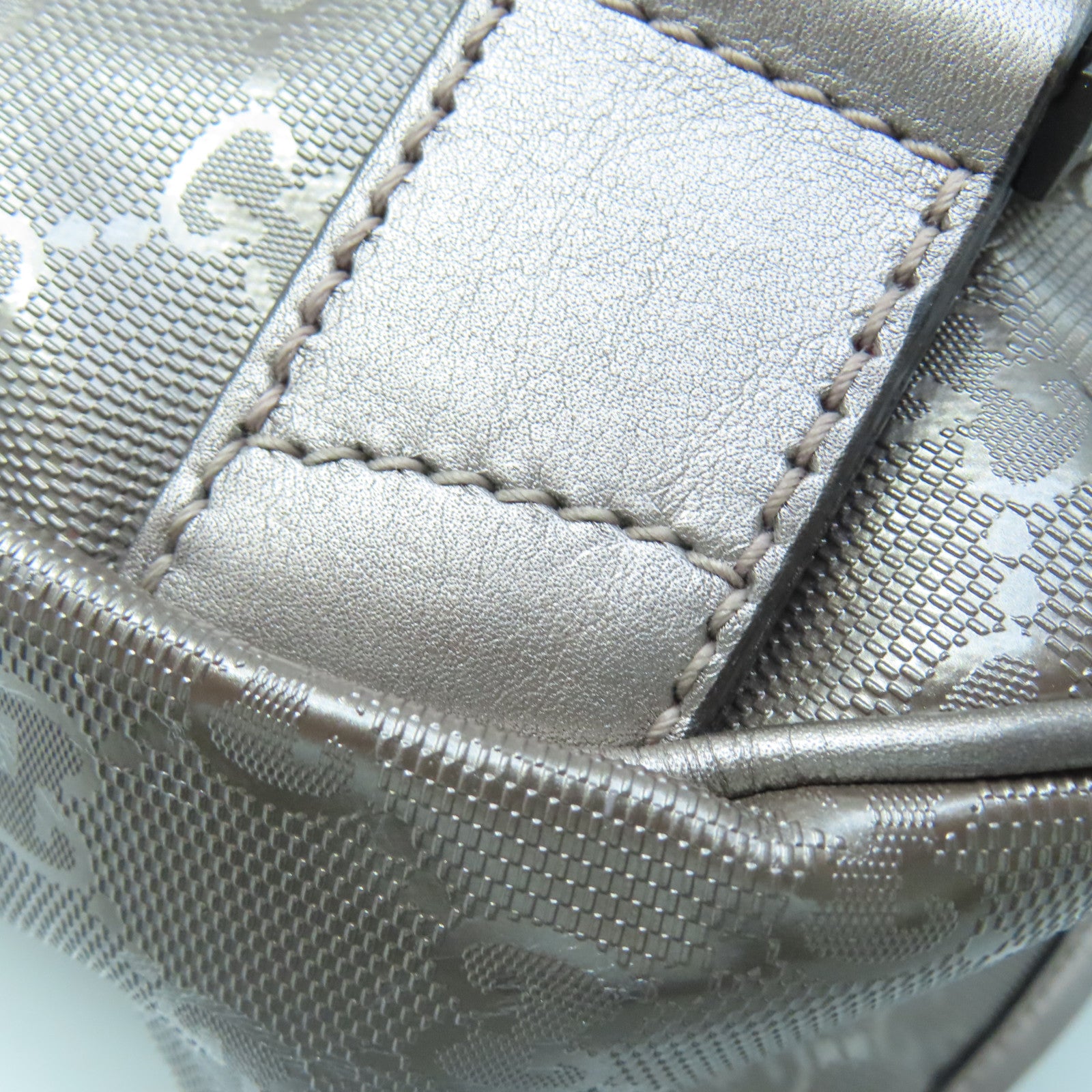 GUCCI coated canvas Shoulder Bag silver buckle shoulder bag light brown