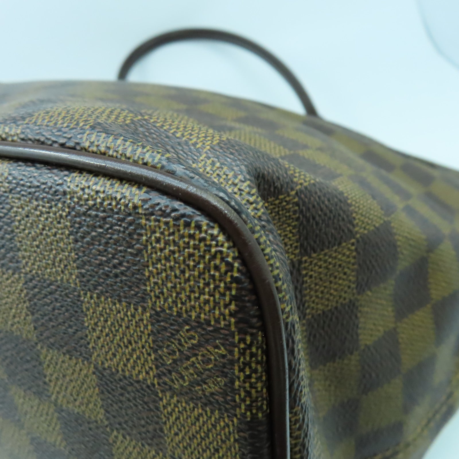 LOUIS VUITTON Damier Ebene Saleya MM金扣手挽袋啡色