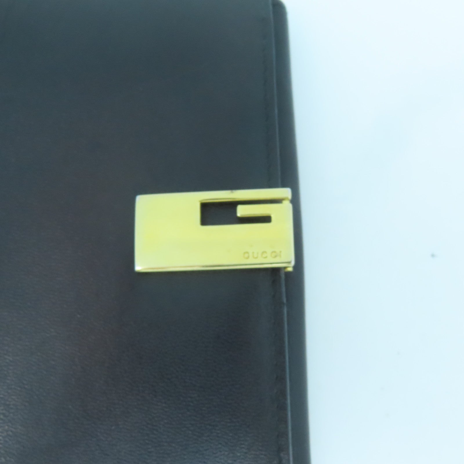 GUCCI 皮革Wallet金扣錢包黑色