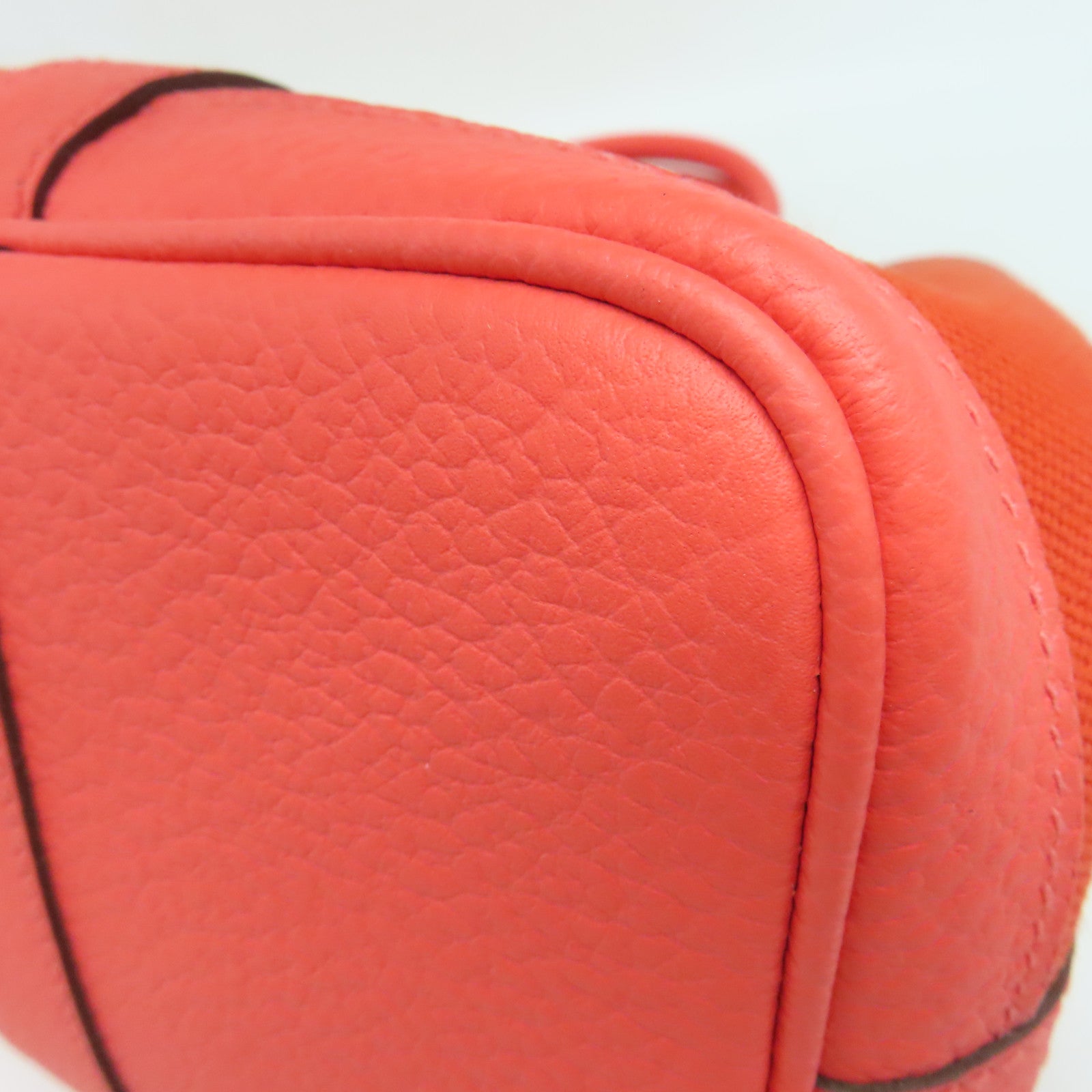 HERMES 帆布Garden Party TPM银扣手挽袋红色