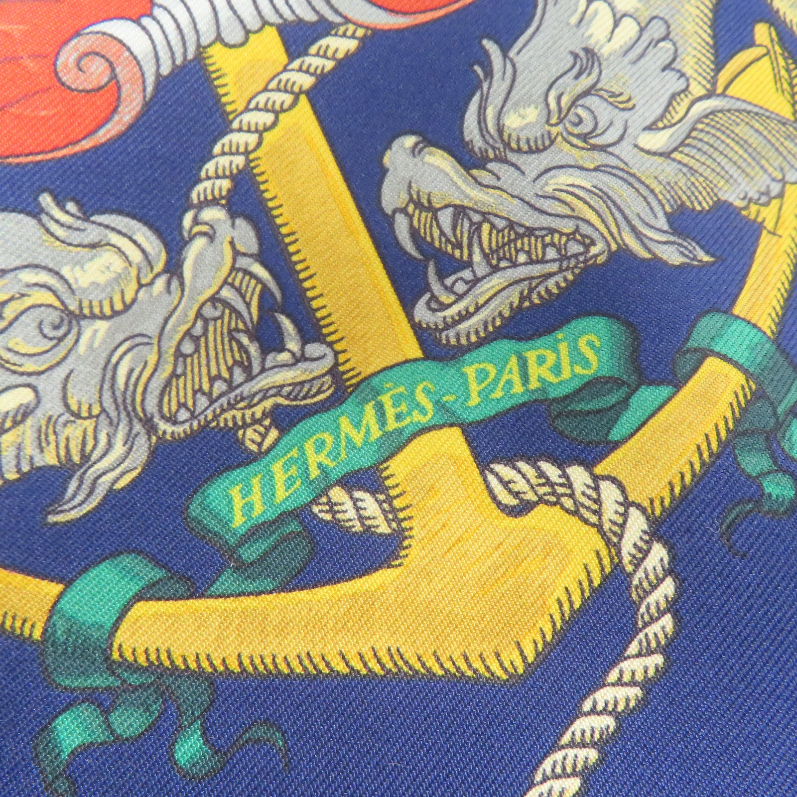 HERMES 絲質Maxi Twilly絲巾藍色/紅色/灰色