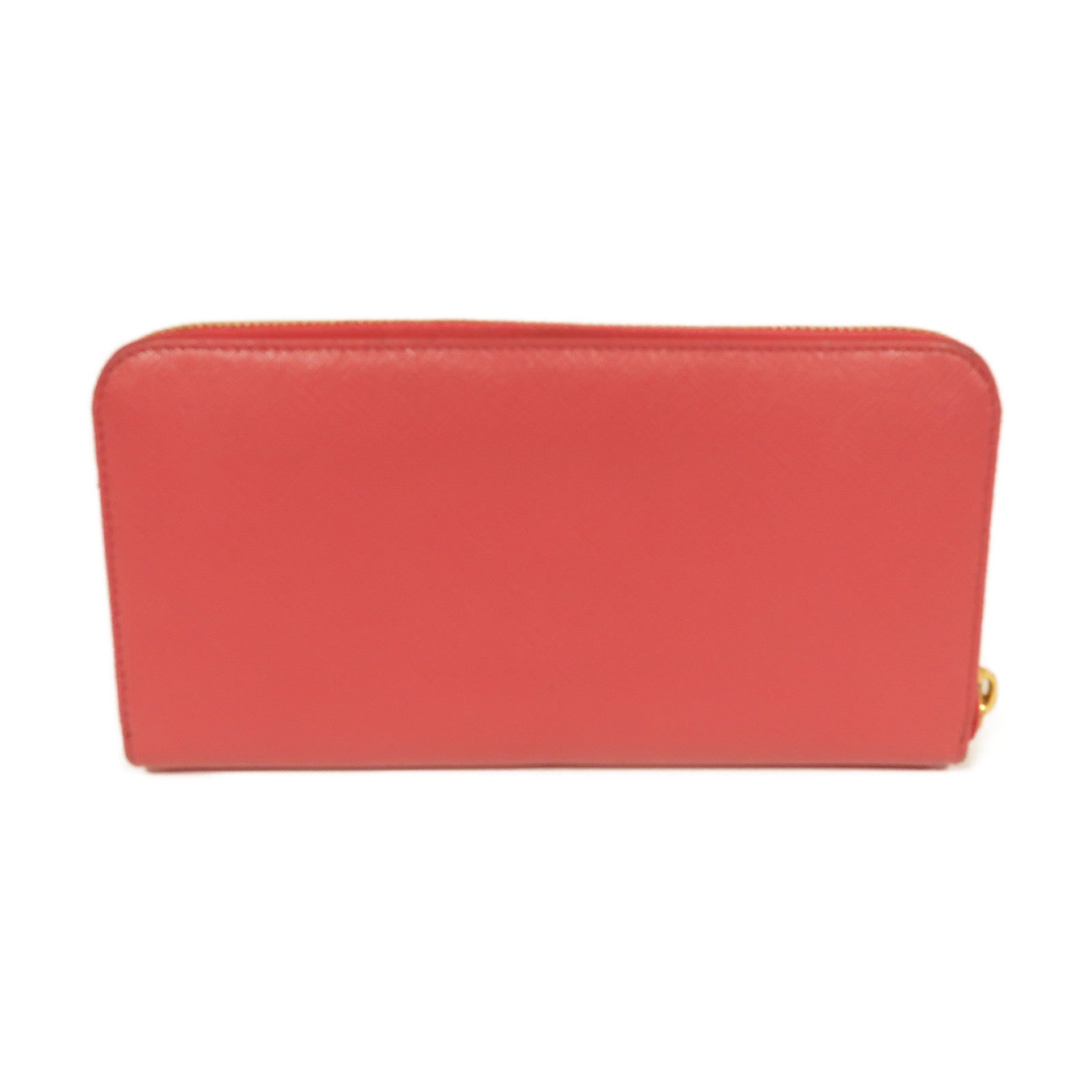 PRADA Saffiano皮革Zip Around Long Wallet金扣長錢包粉紅色