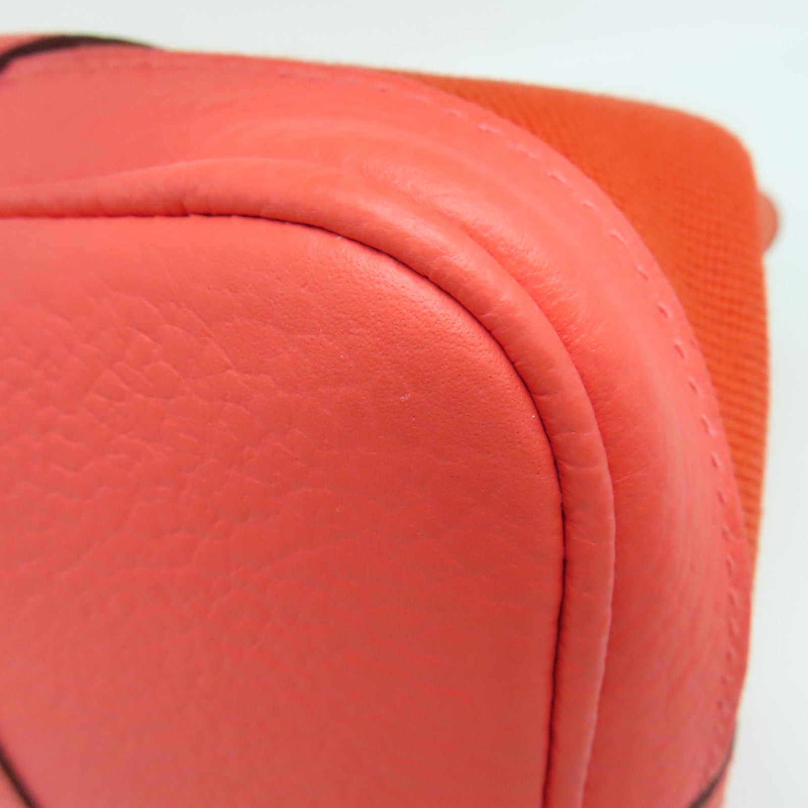 HERMES 帆布Garden Party TPM银扣手挽袋红色
