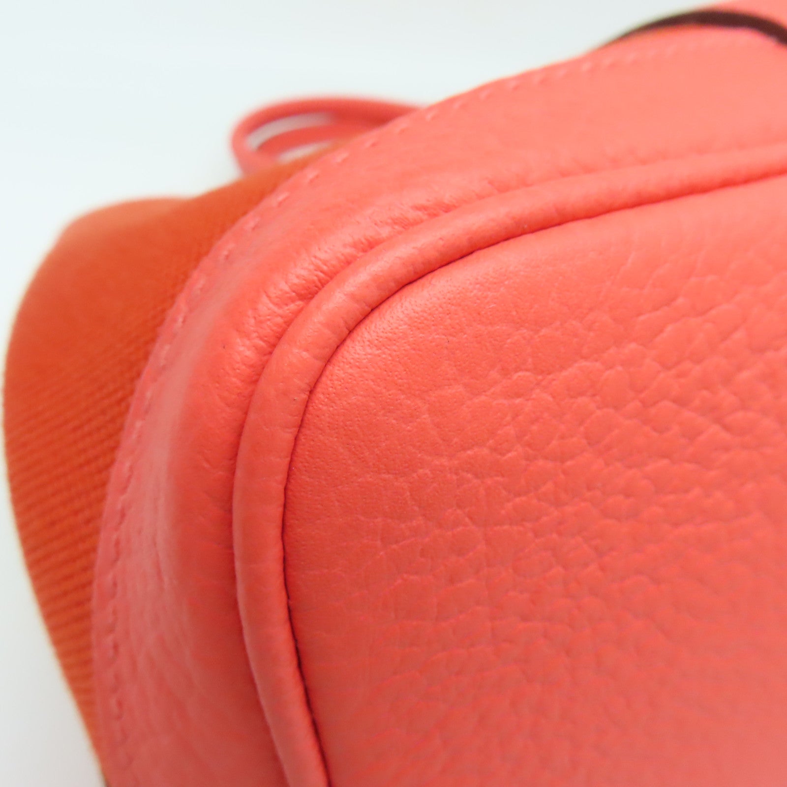 HERMES 帆布Garden Party TPM银扣手挽袋红色