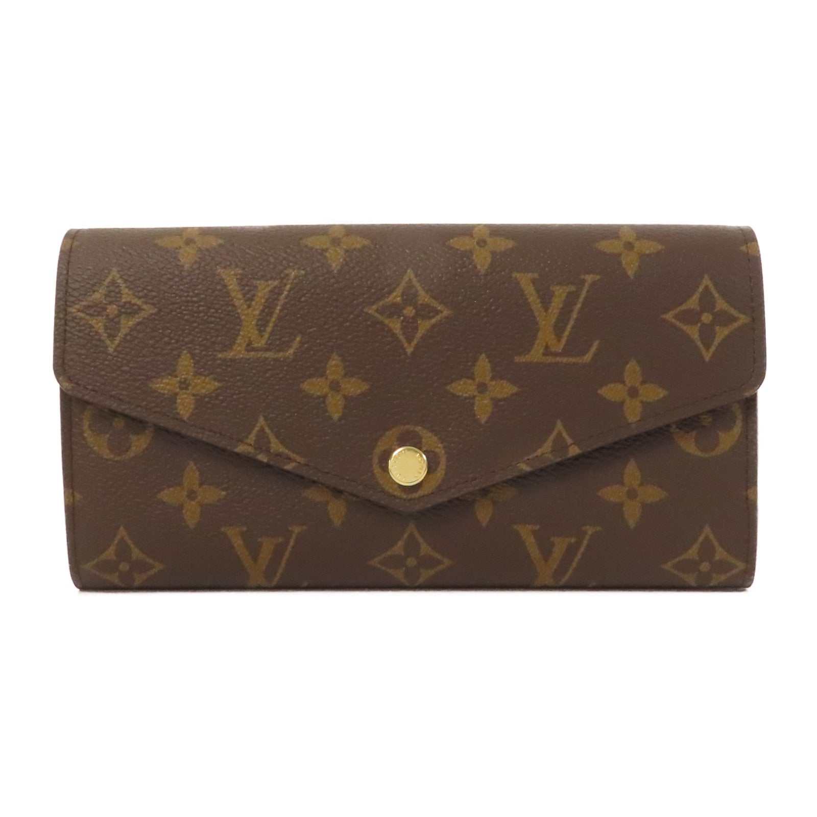 LOUIS VUITTON Monogram Sarah Wallet金扣長錢包啡色