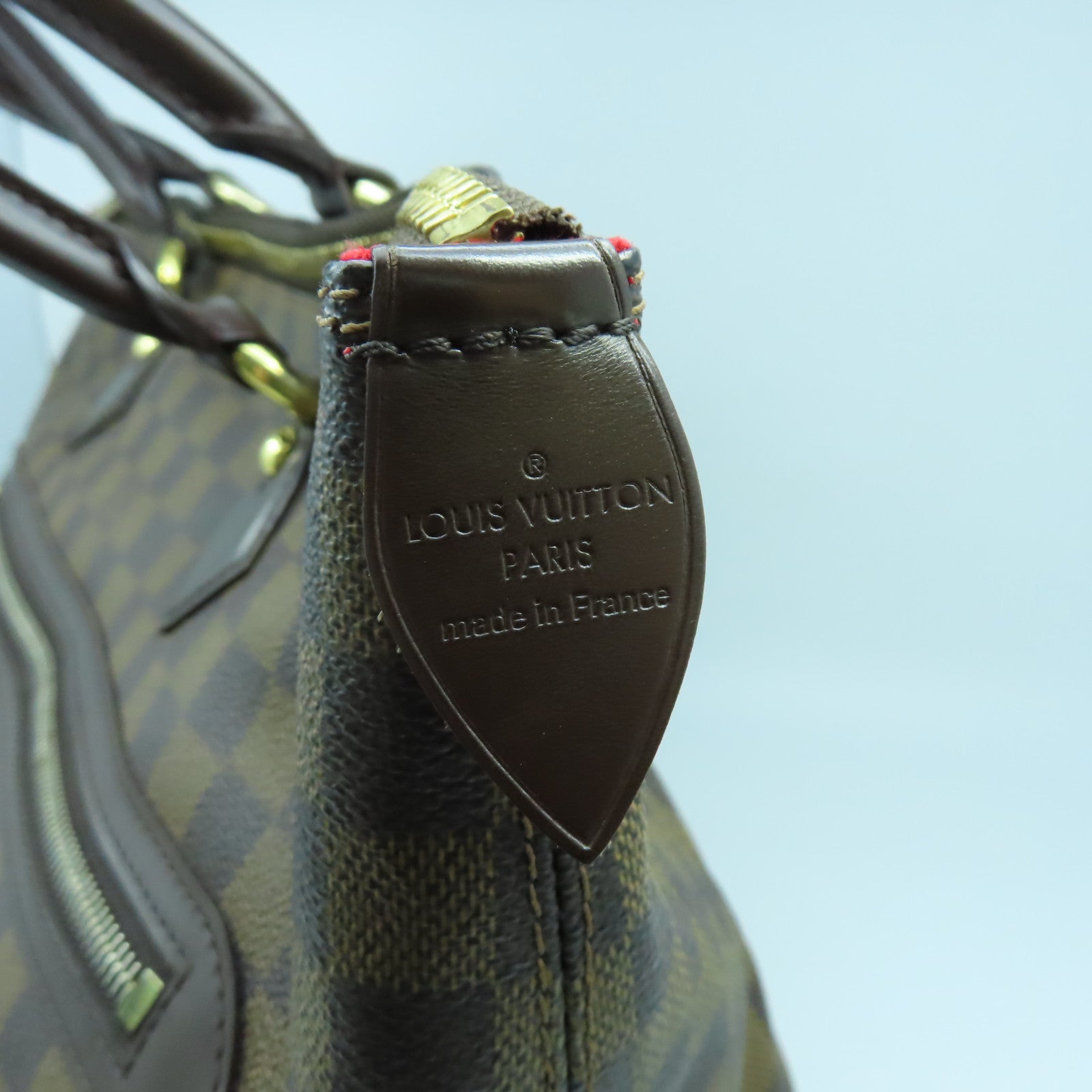 LOUIS VUITTON Damier Ebene Saleya MM金扣手挽袋啡色