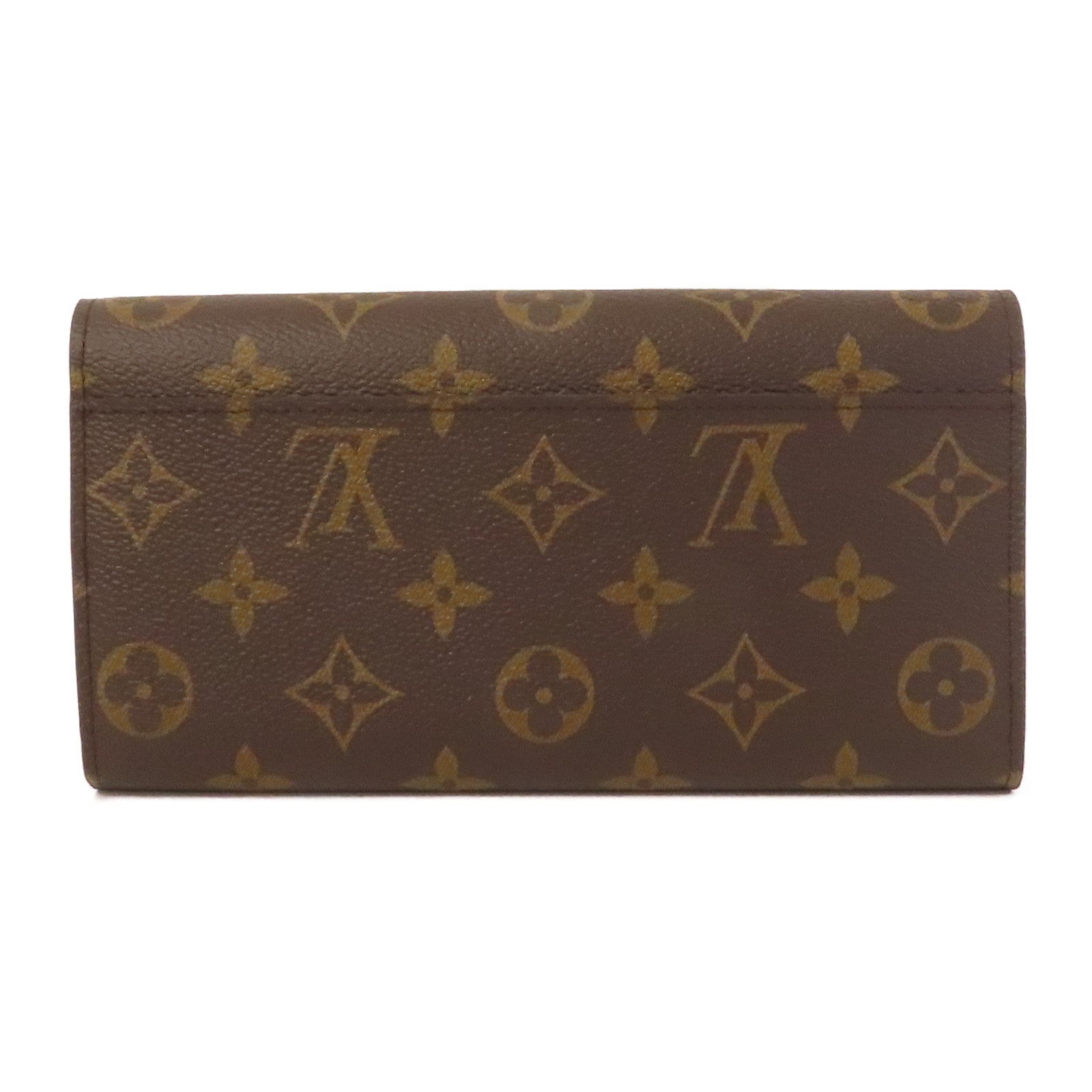 LOUIS VUITTON Monogram Sarah Wallet金扣長錢包啡色