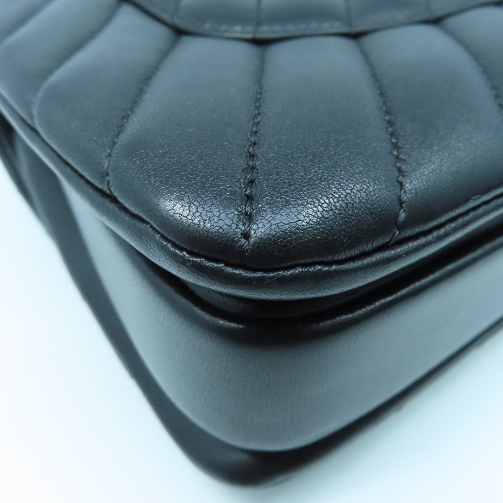 CHANEL 斜紋羊皮皮革Small Trendy CC Bag金扣手挽肩背兩用袋黑色