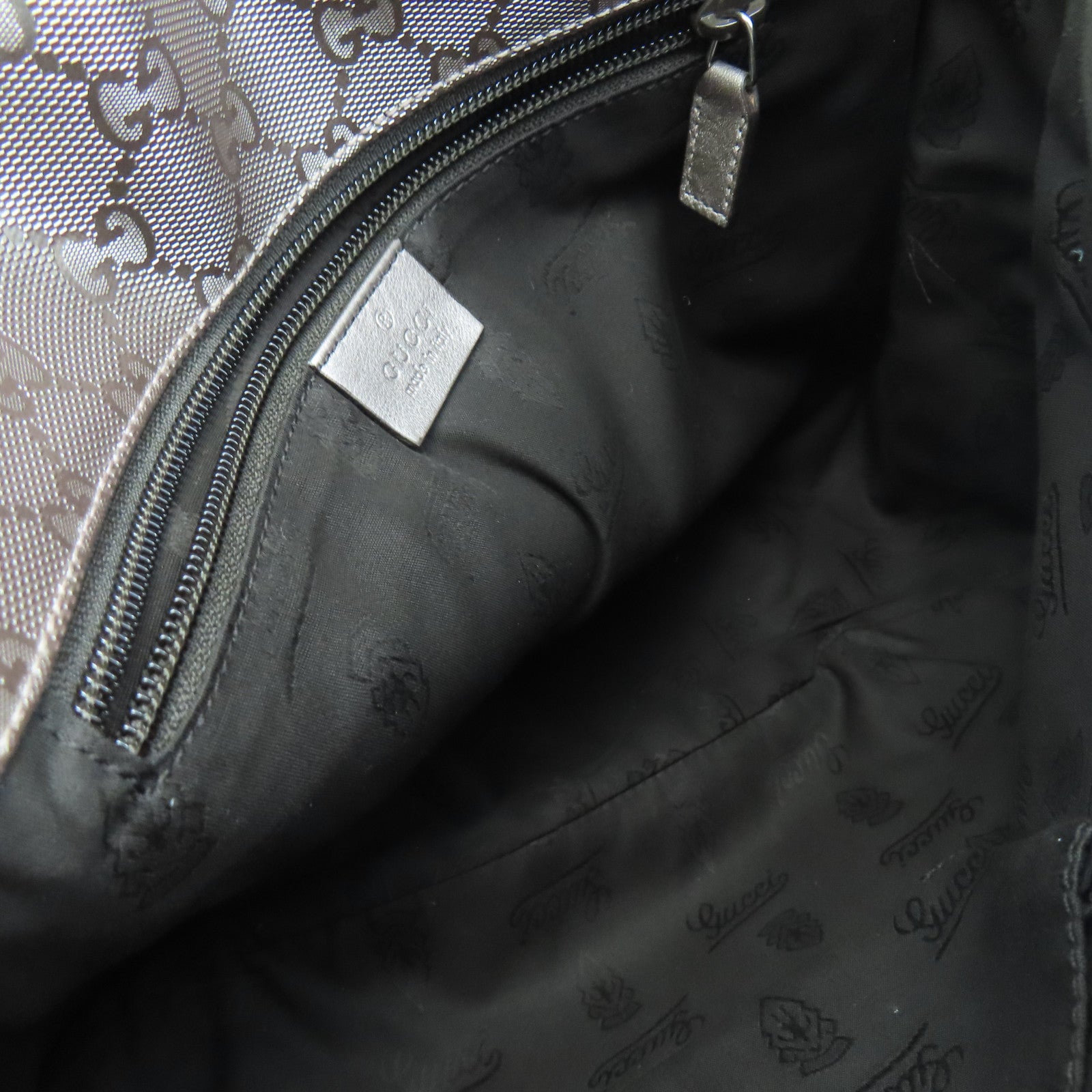 GUCCI coated canvas Shoulder Bag silver buckle shoulder bag light brown