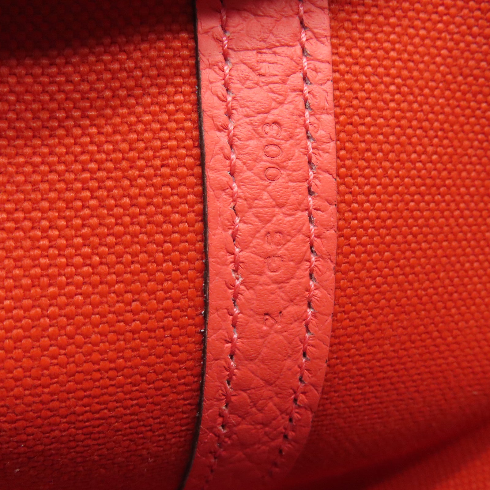 HERMES 帆布Garden Party TPM银扣手挽袋红色