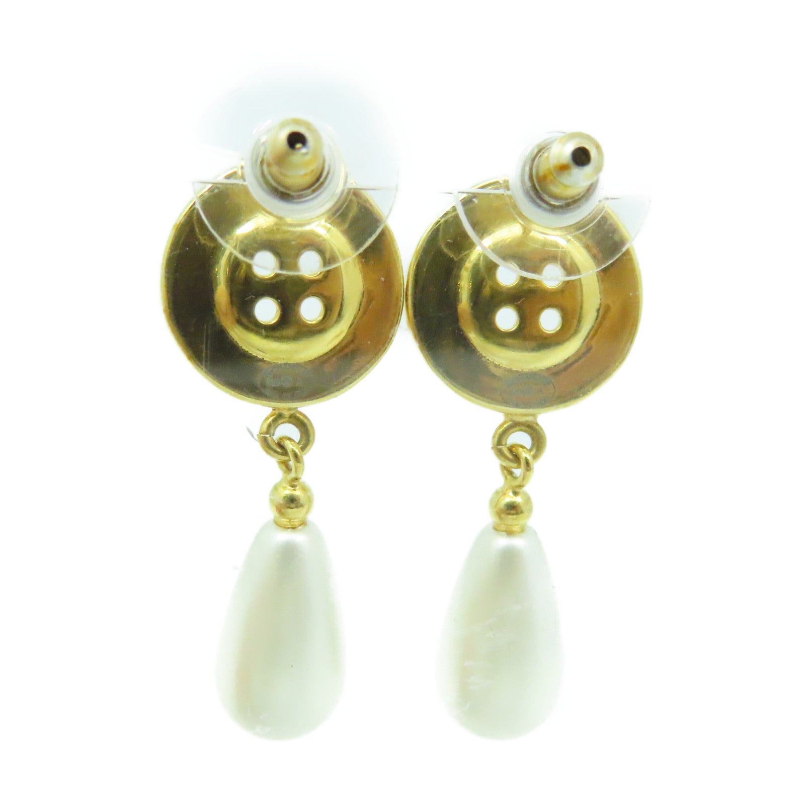 CHANEL 金屬/仿珍珠Earrings耳環珍珠色