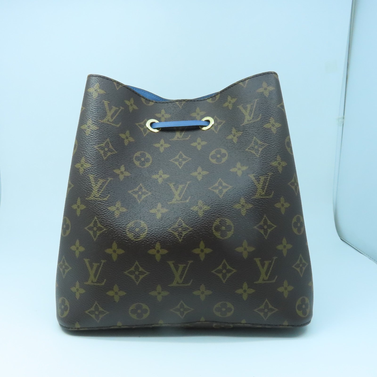 LOUIS VUITTON Monogram Neonoe MM金扣肩背袋啡色/藍色
