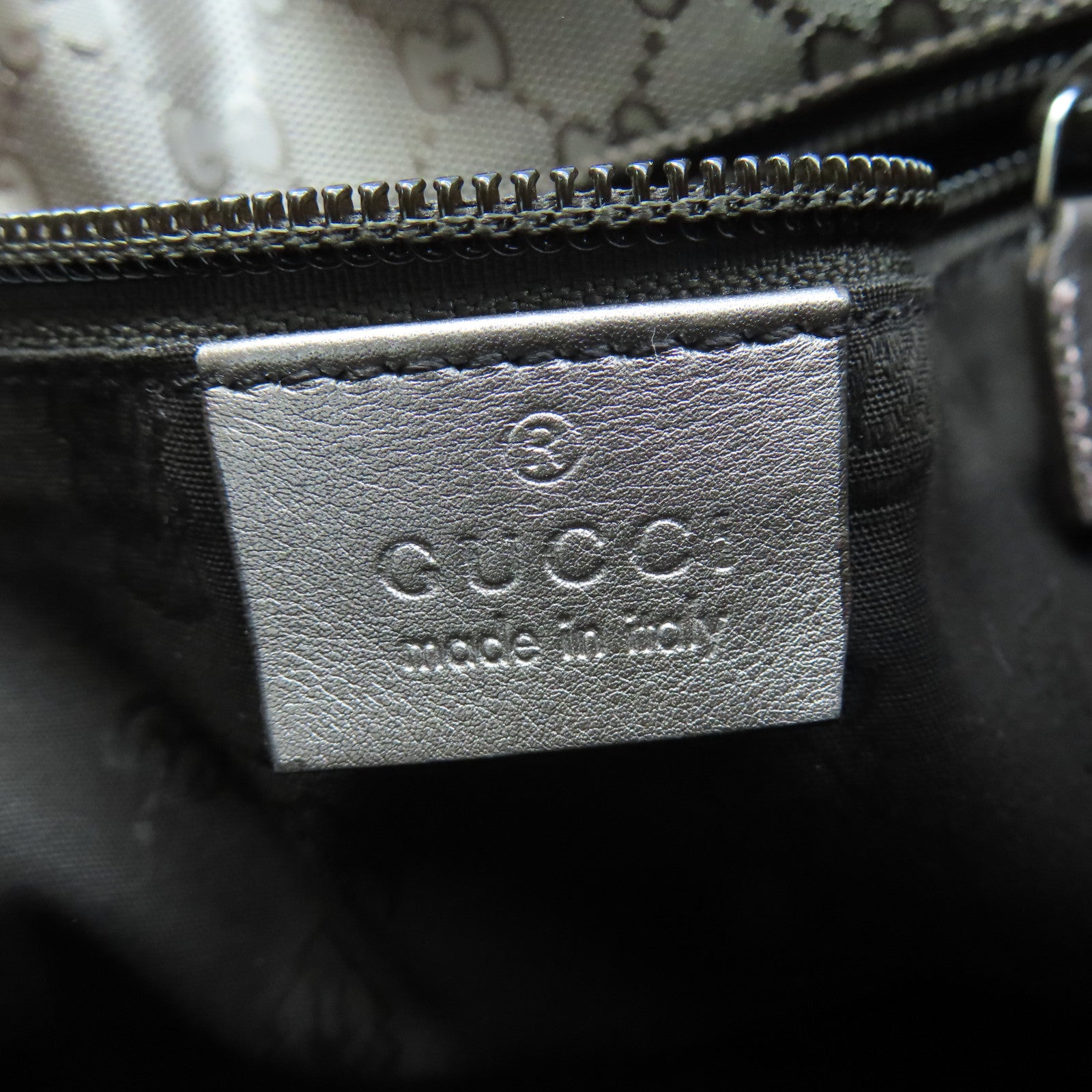 GUCCI coated canvas Shoulder Bag silver buckle shoulder bag light brown