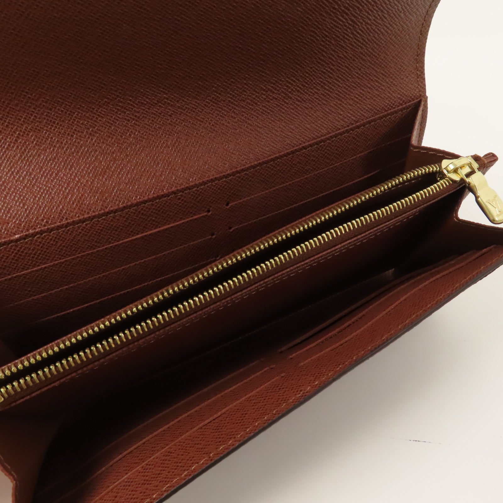 LOUIS VUITTON Monogram Sarah Wallet金扣長錢包啡色