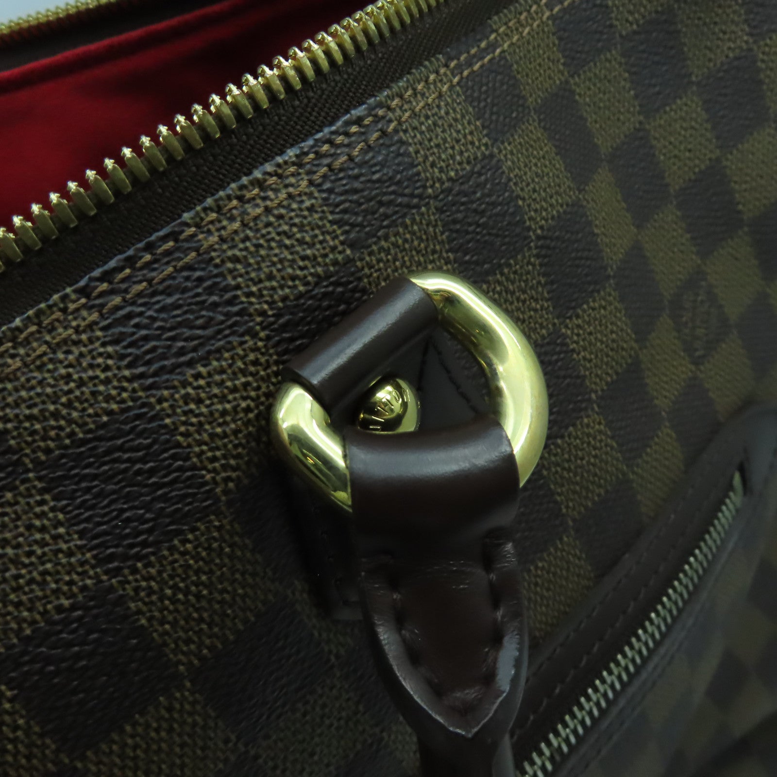 LOUIS VUITTON Damier Ebene Saleya MM金扣手挽袋啡色