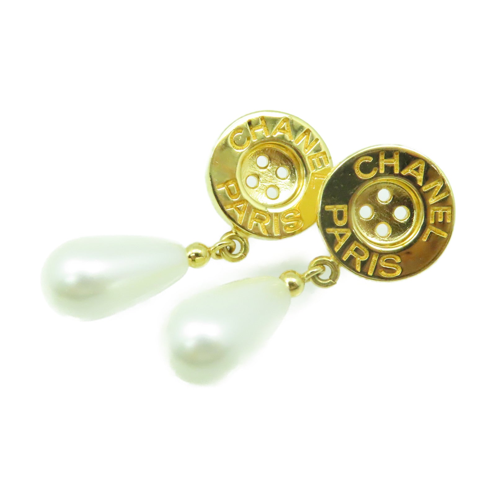 CHANEL 金屬/仿珍珠Earrings耳環珍珠色