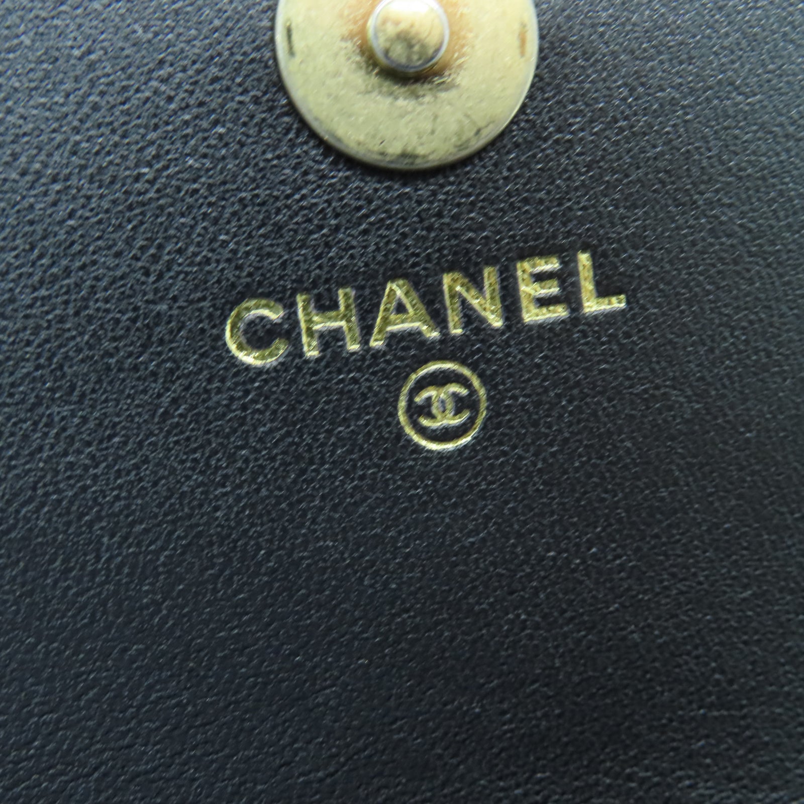 CHANEL 菱格羊皮皮革Chain Shoulder银扣链带肩背袋黑色